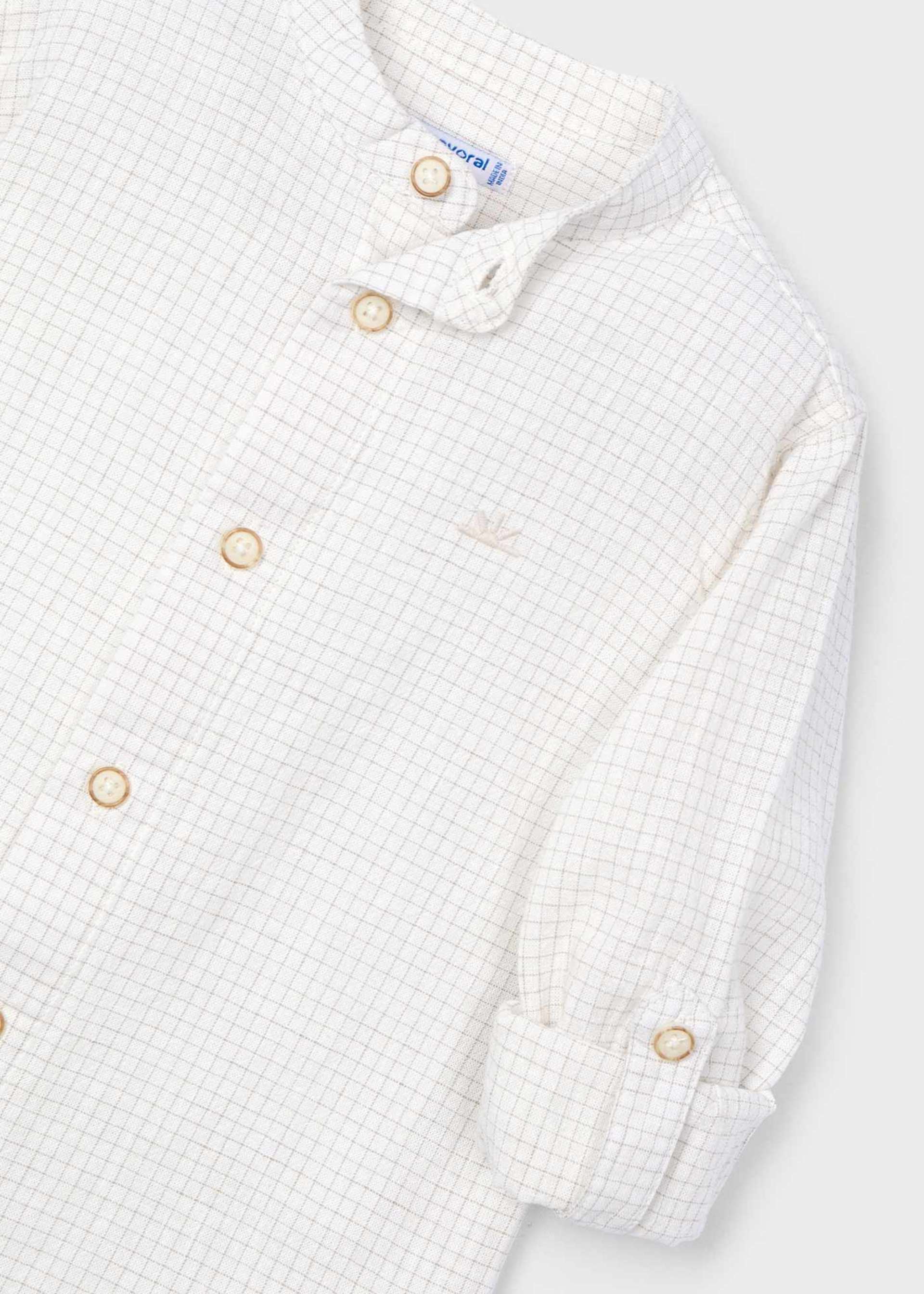 Koszula ze stójką w kartkę dla chłopca