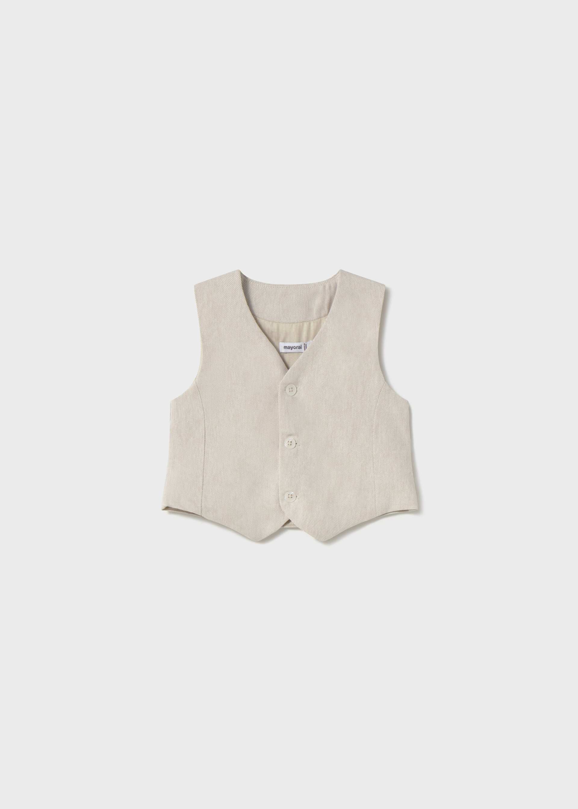 Baby formal linen waistcoat