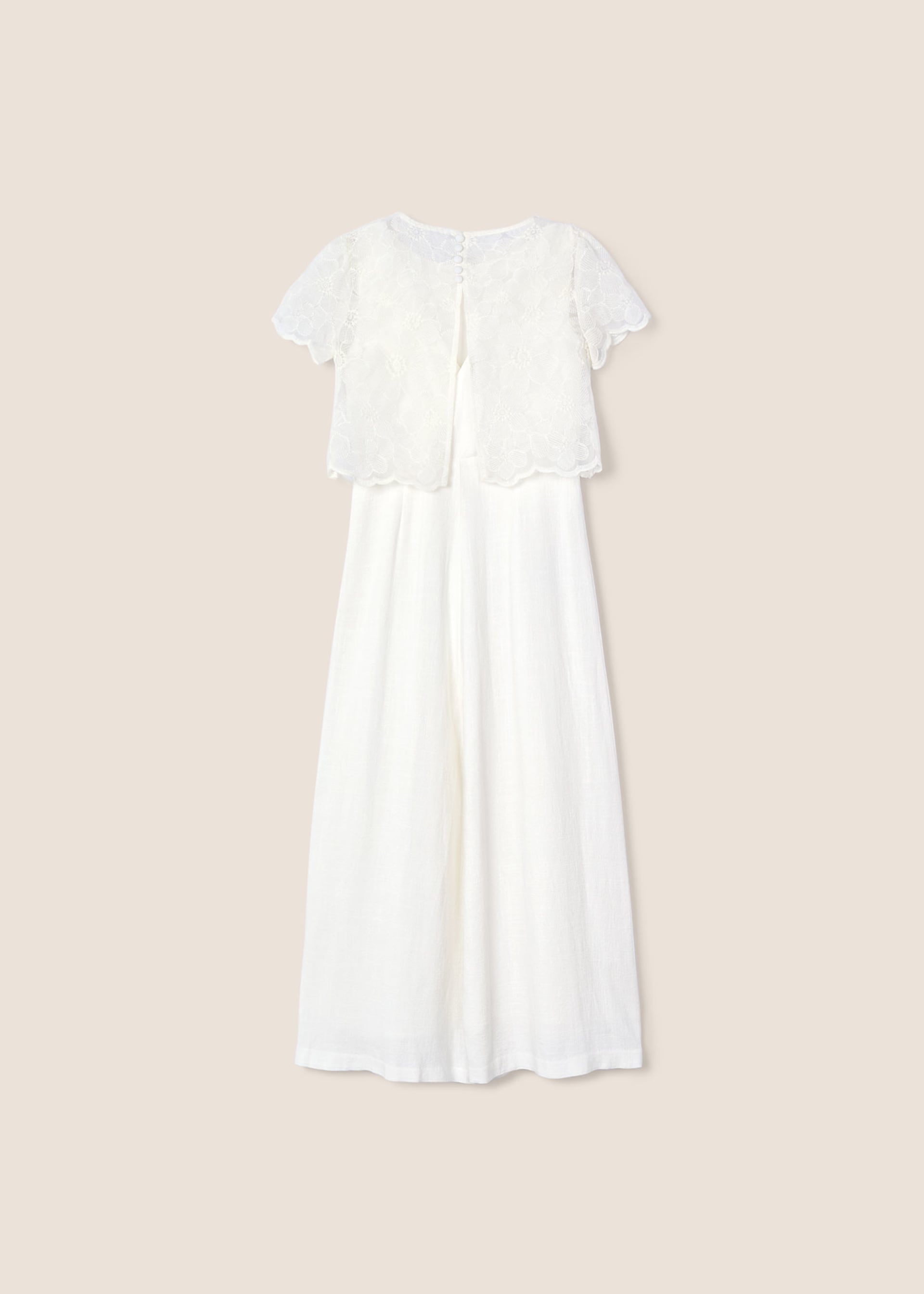 Macacão Comunhão com top organza menina
