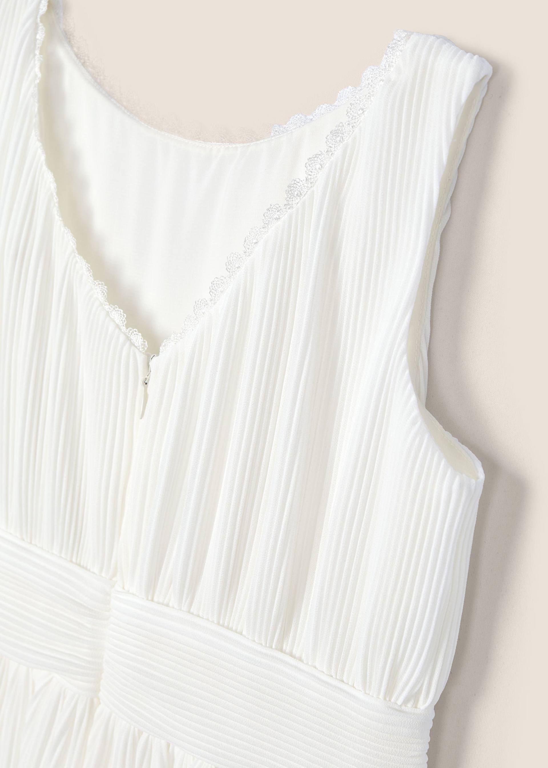 Girl christening pleated jumpsuit