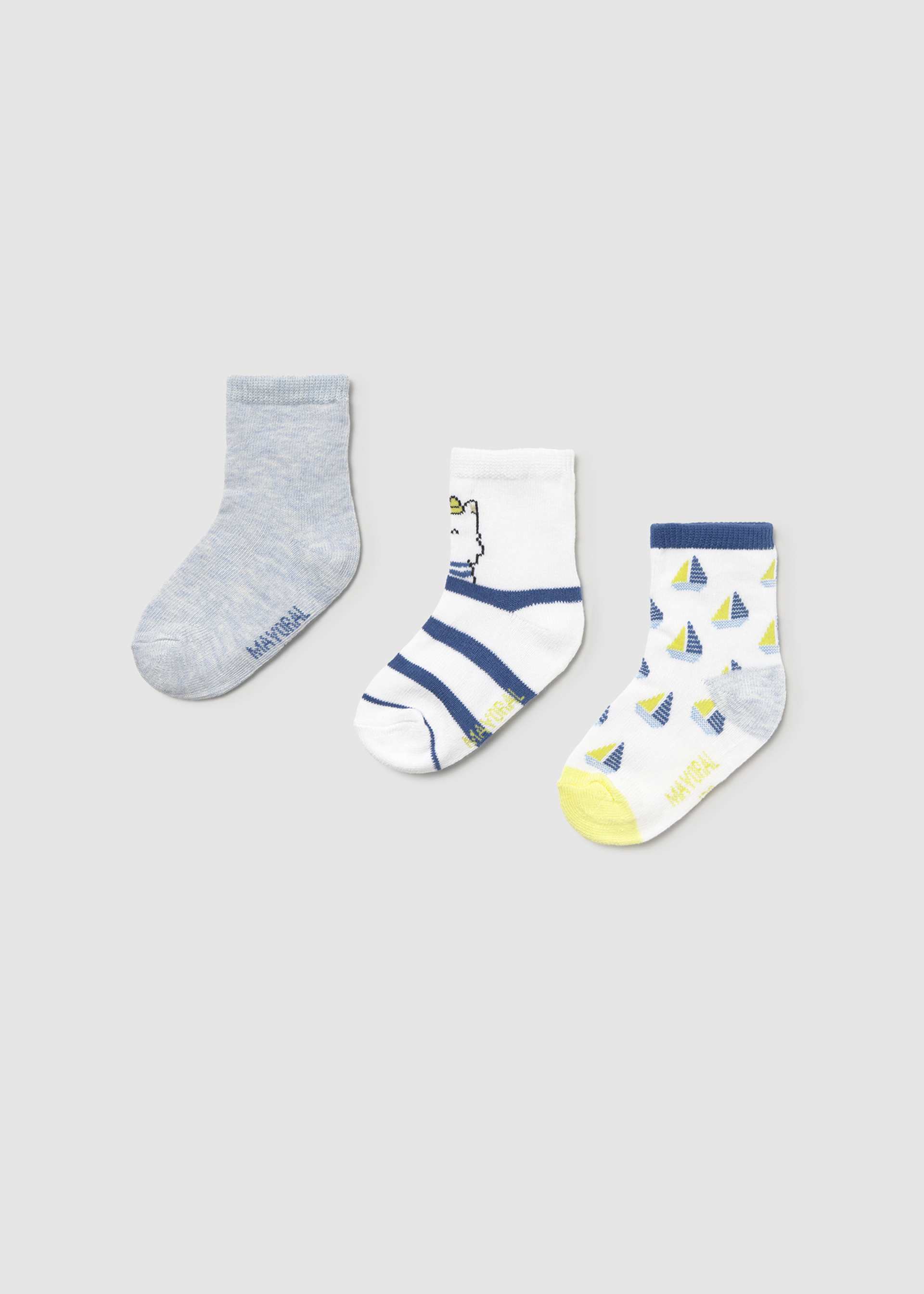 Baby set of 3 patterned socks