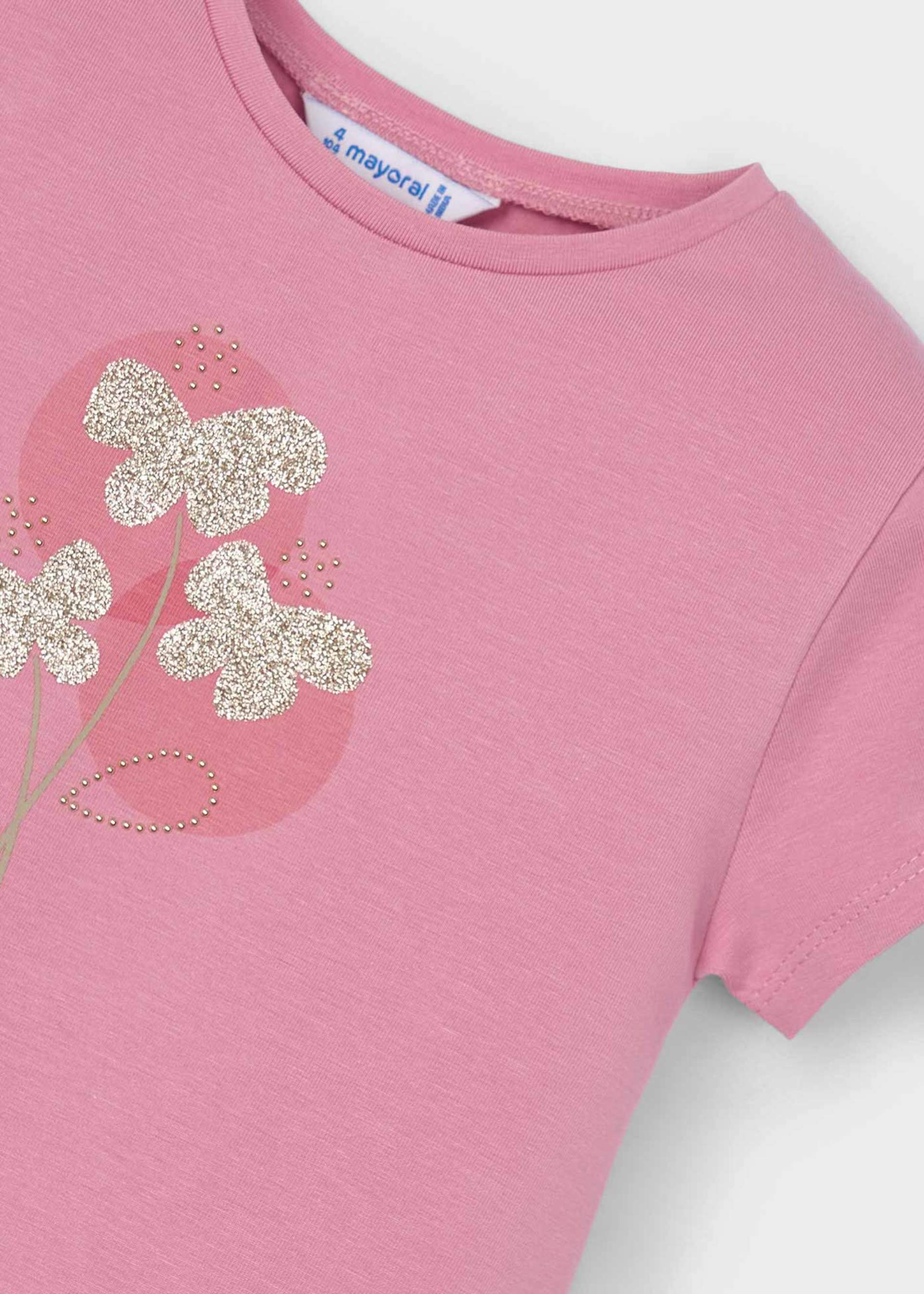 T-shirt basique à fleurs fille T-shirt basique à fleurs fille