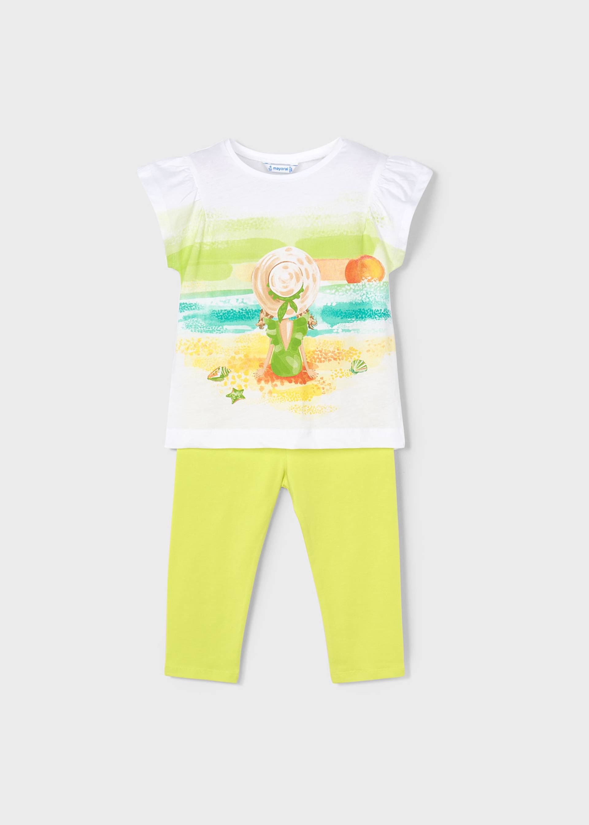 Girl Capri Leggings and Sunset T-Shirt Set