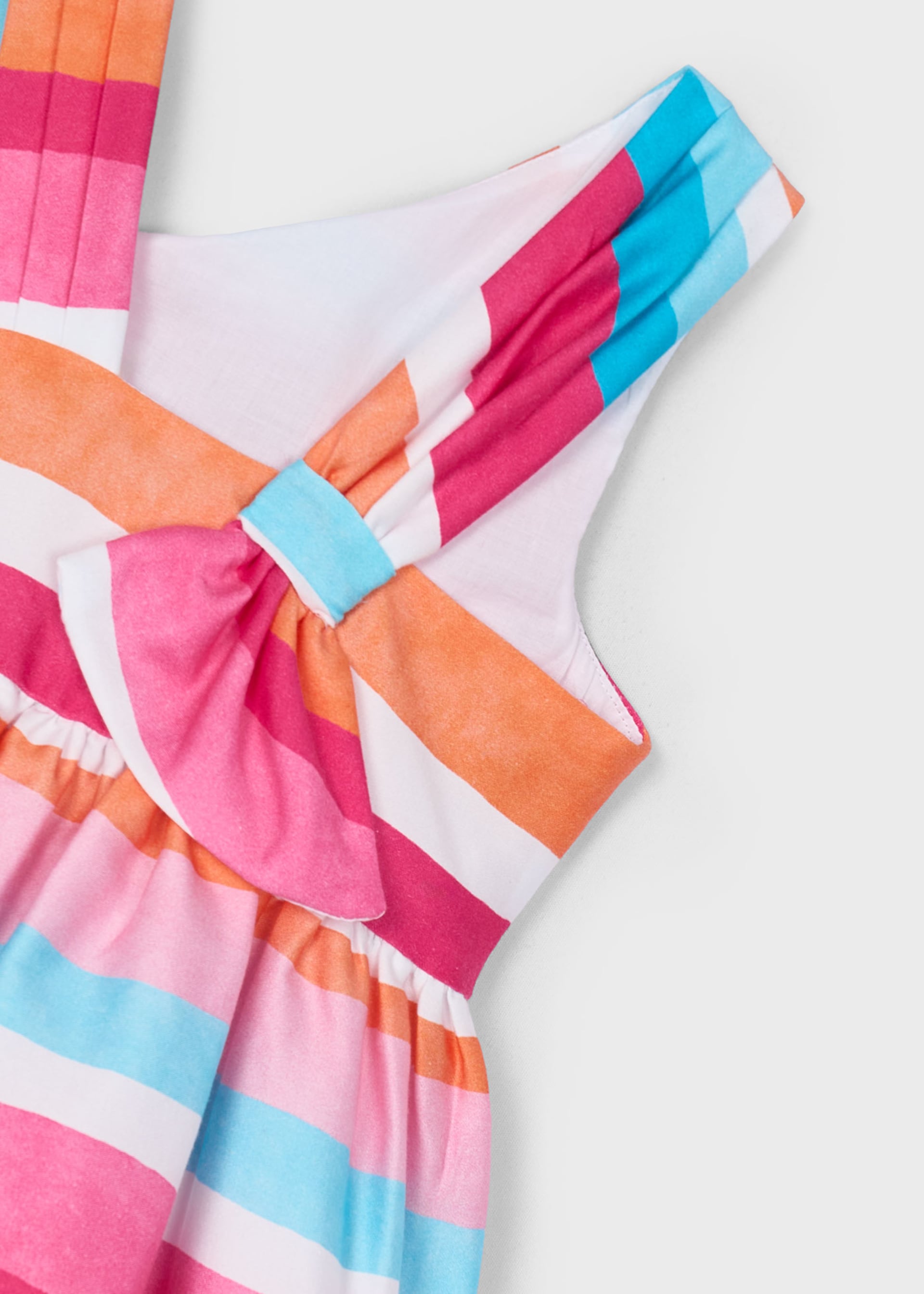 Girl asymmetric striped dress