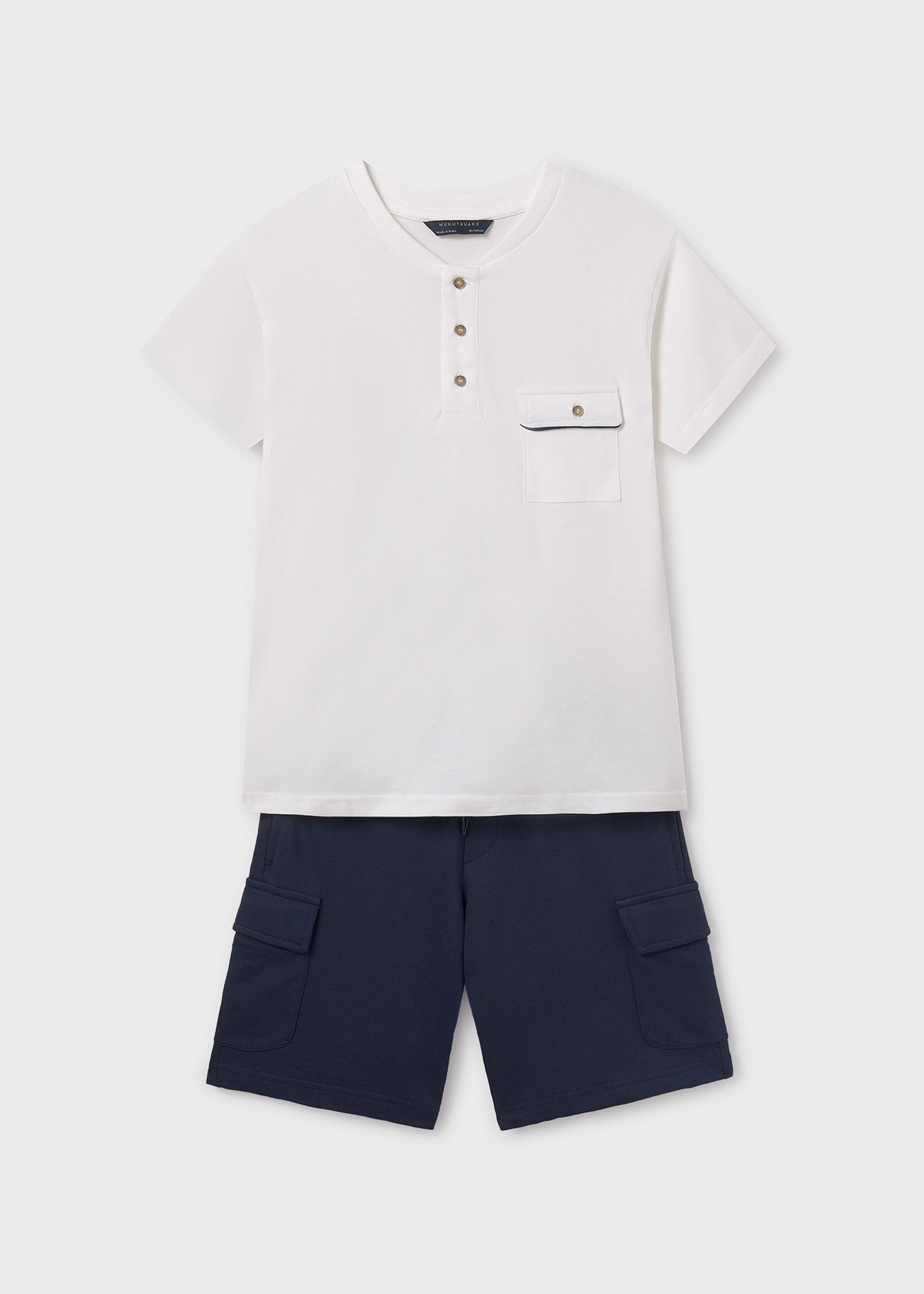 Boy Bermuda Shorts and Henley T-Shirt Set Boy Bermuda Shorts and Henley T-Shirt Set