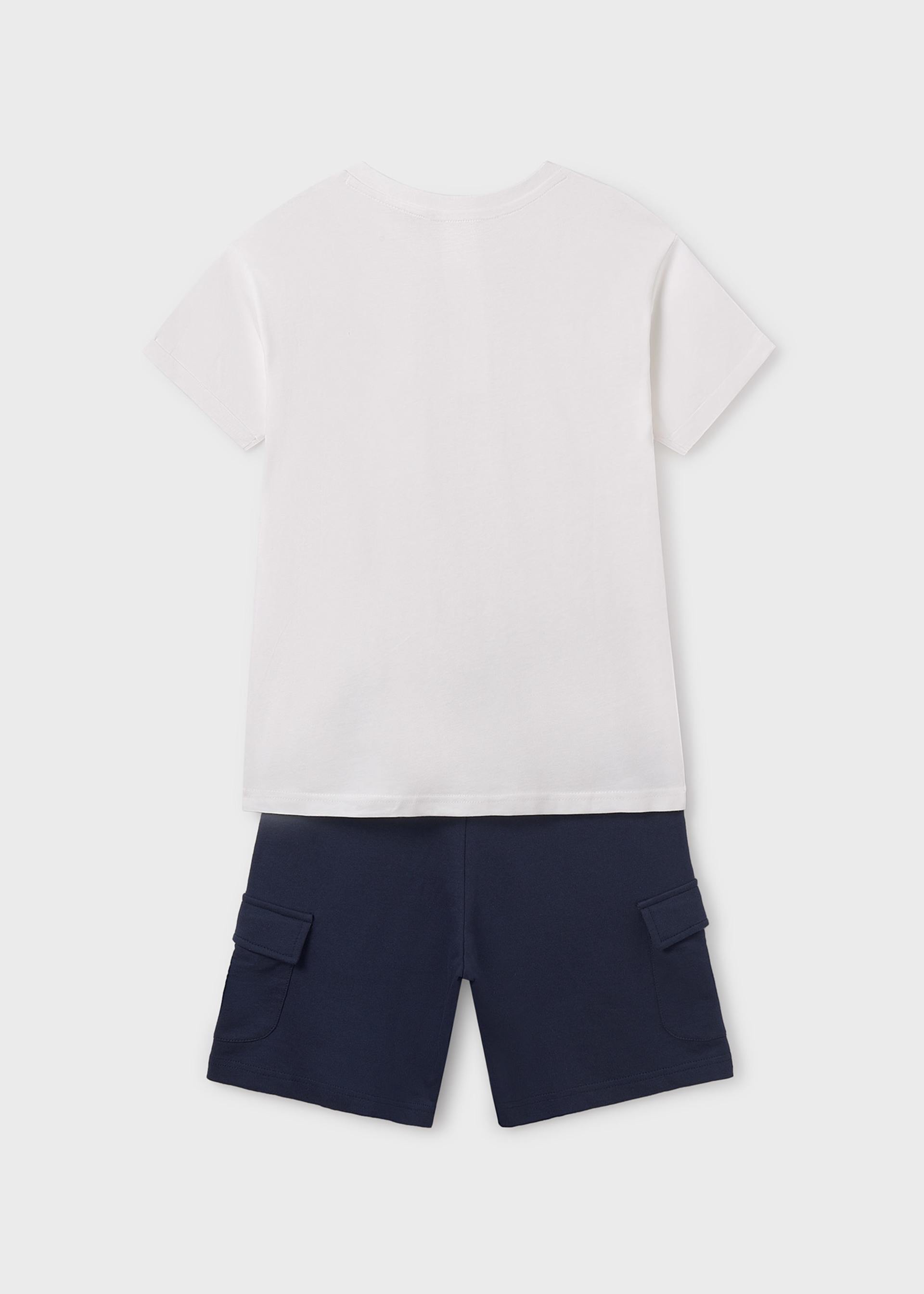 Boy Bermuda Shorts and Henley T-Shirt Set Boy Bermuda Shorts and Henley T-Shirt Set