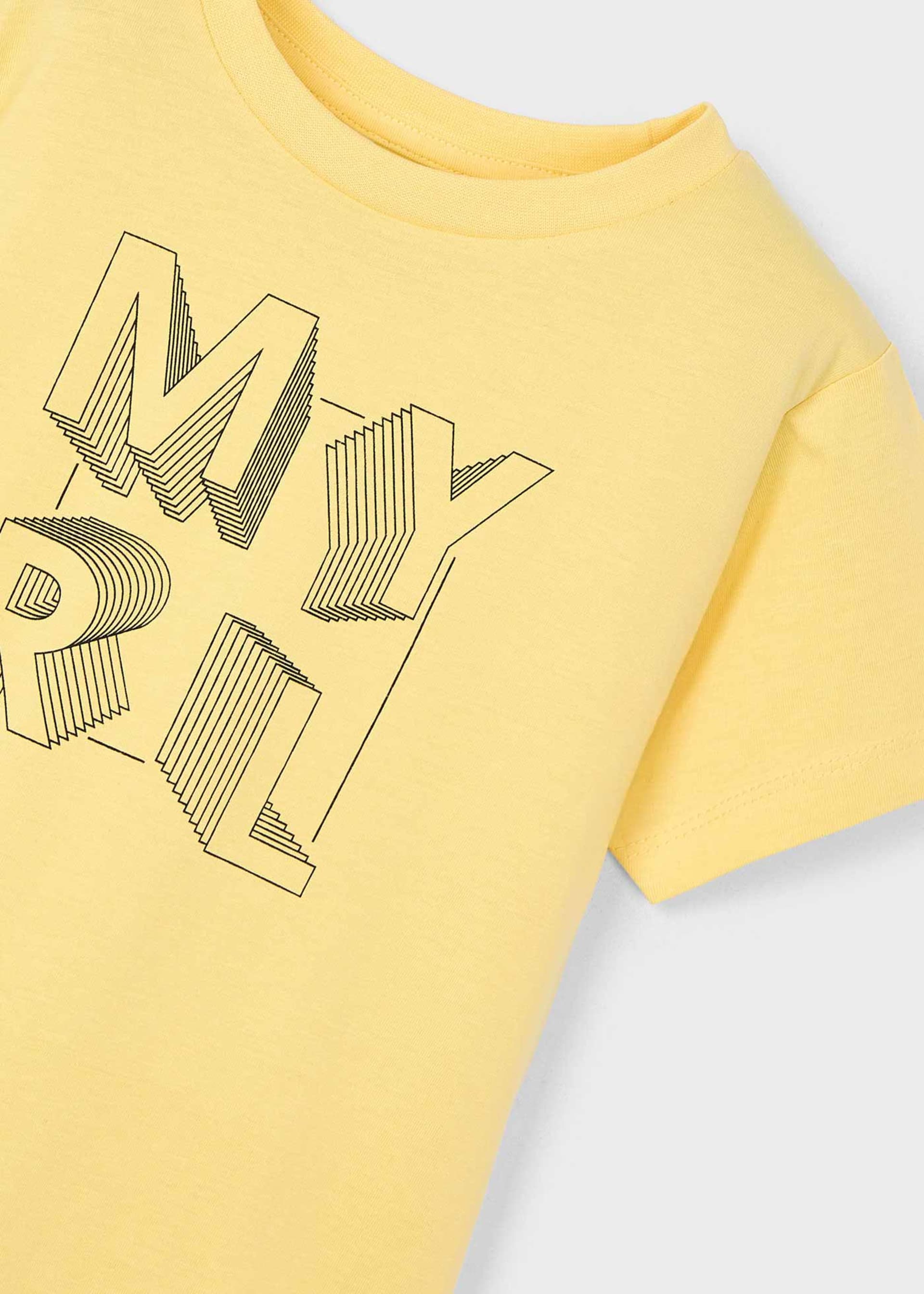 Boy basic letter print t-shirt