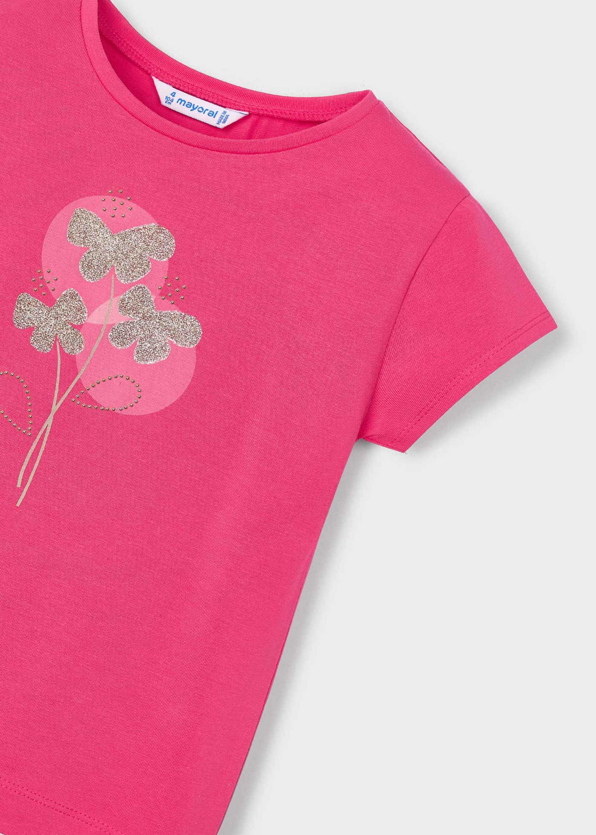 Camiseta básica flores niña