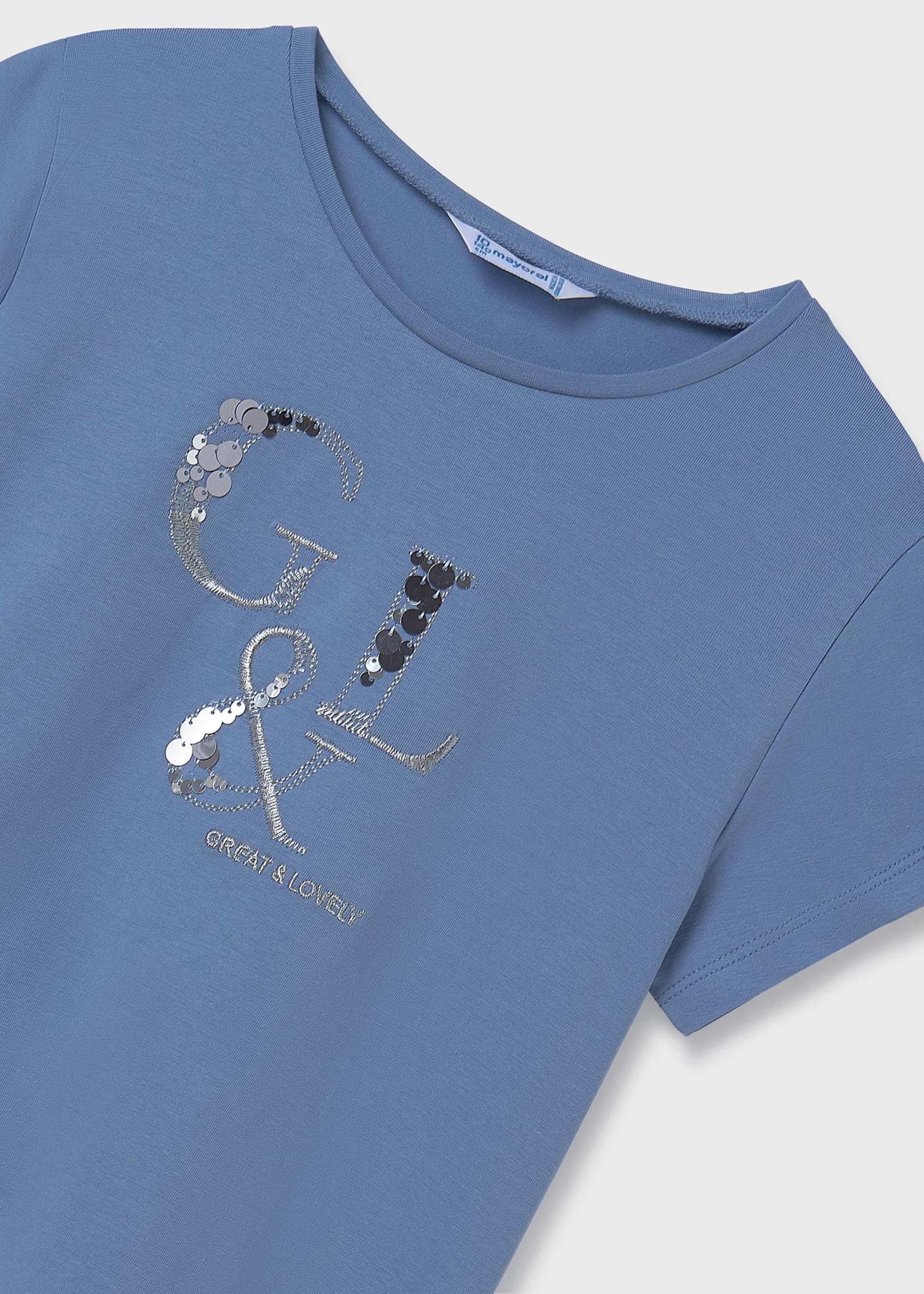 Girl basic metallic text t-shirt Girl basic metallic text t-shirt