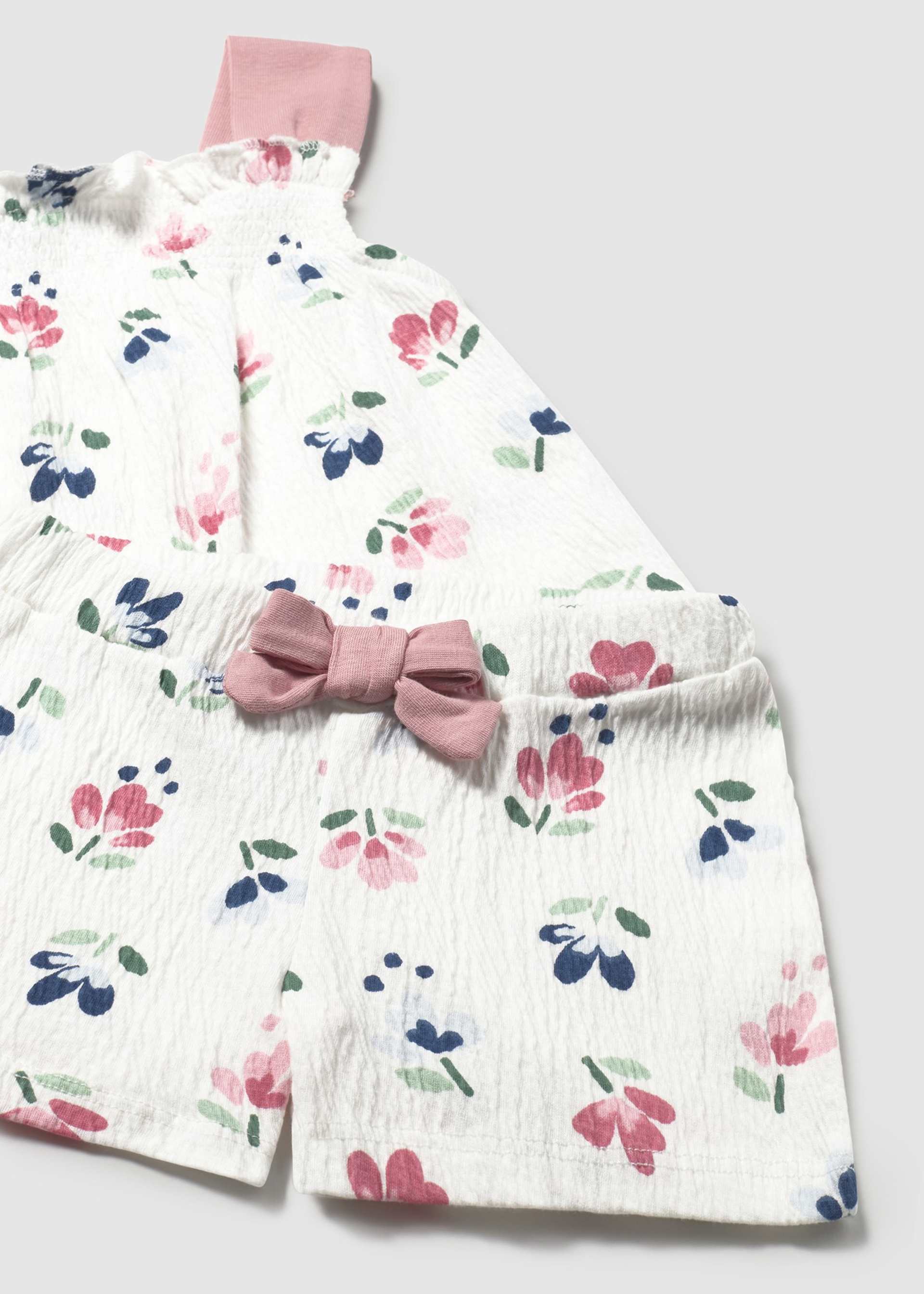 Conjunto calção e camisola alças bambula bebé