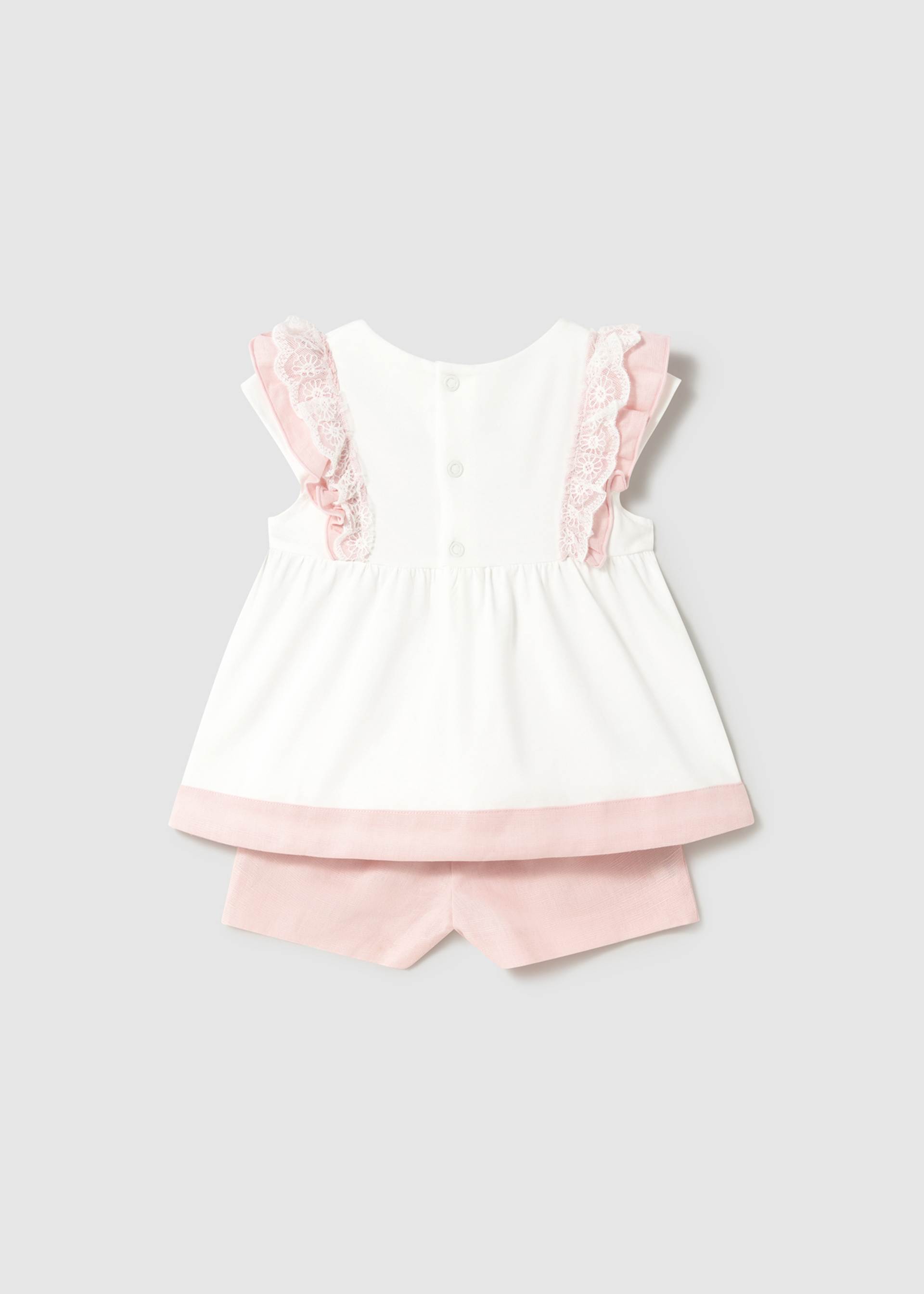 Conjunto pantalón corto y blusón con lino bebé