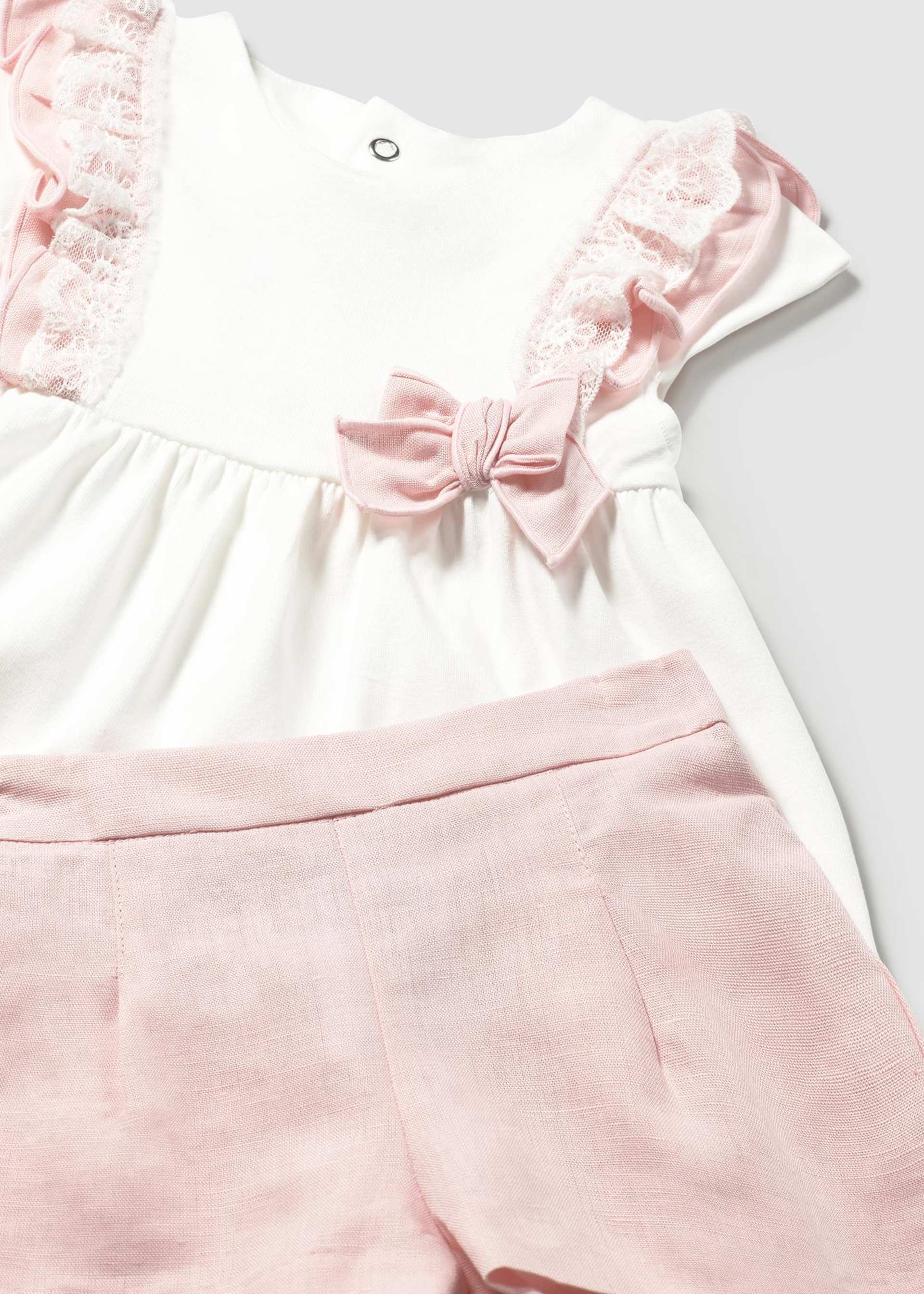 Conjunto pantalón corto y blusón con lino bebé