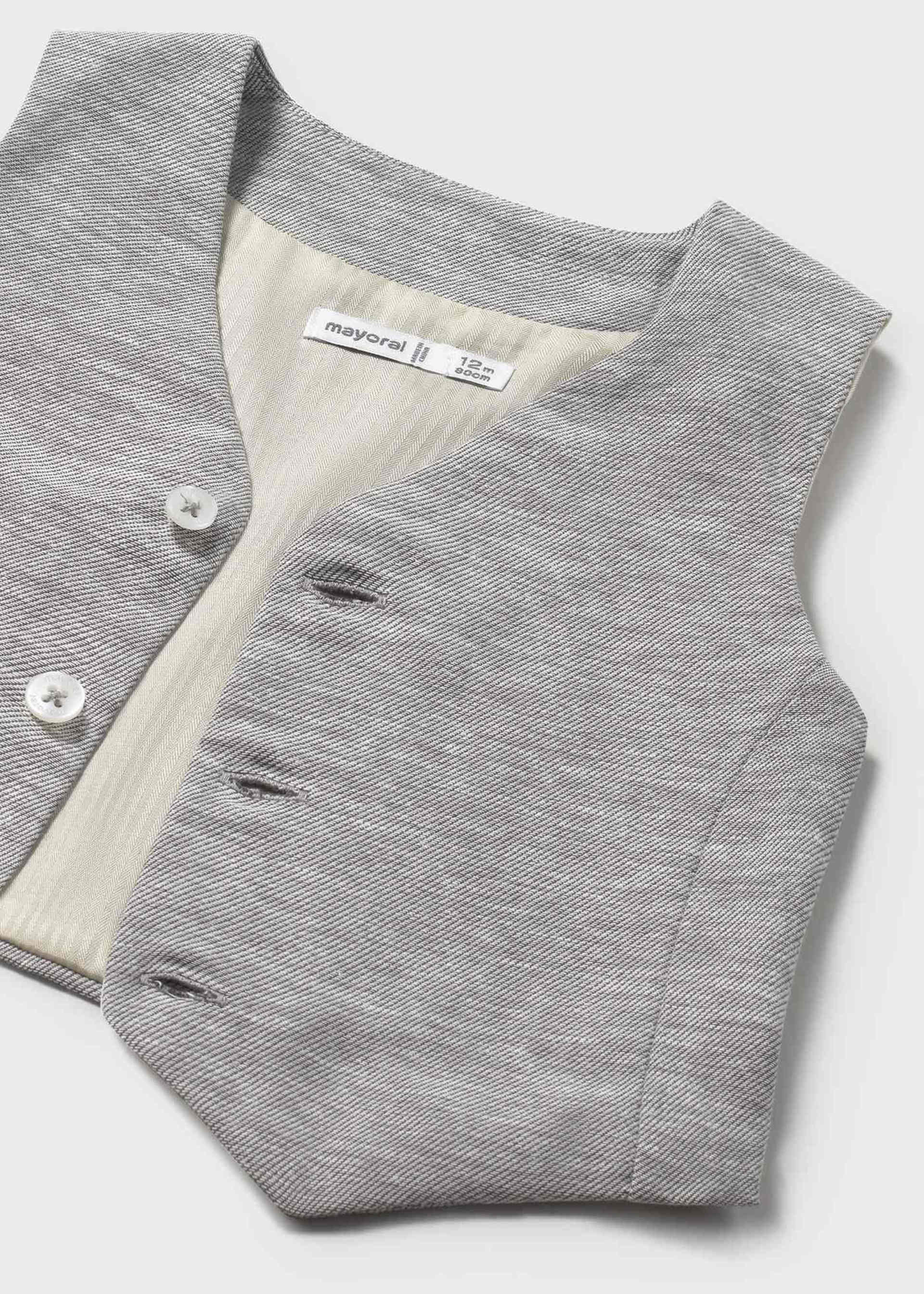 Baby formal linen waistcoat