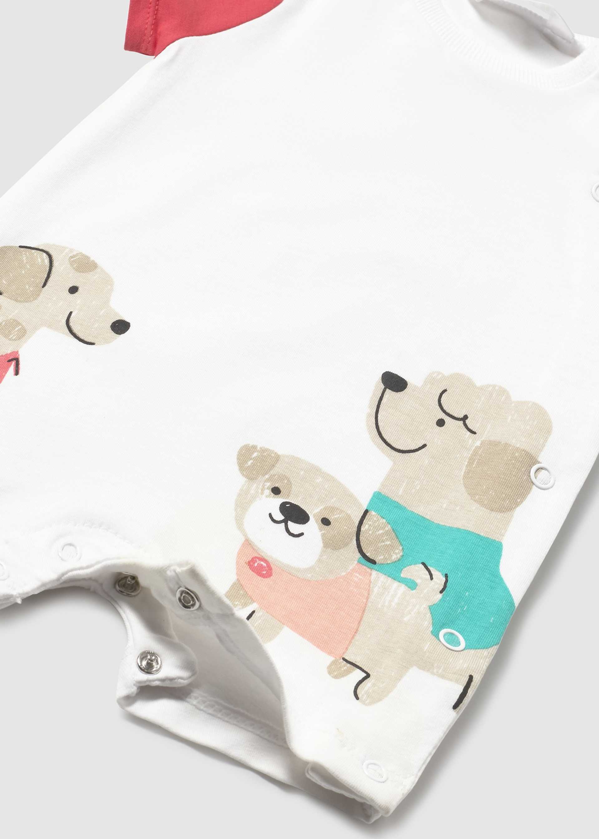 Lot de 3 barboteuses courtes nouveau-né Lot de 3 barboteuses courtes nouveau-né