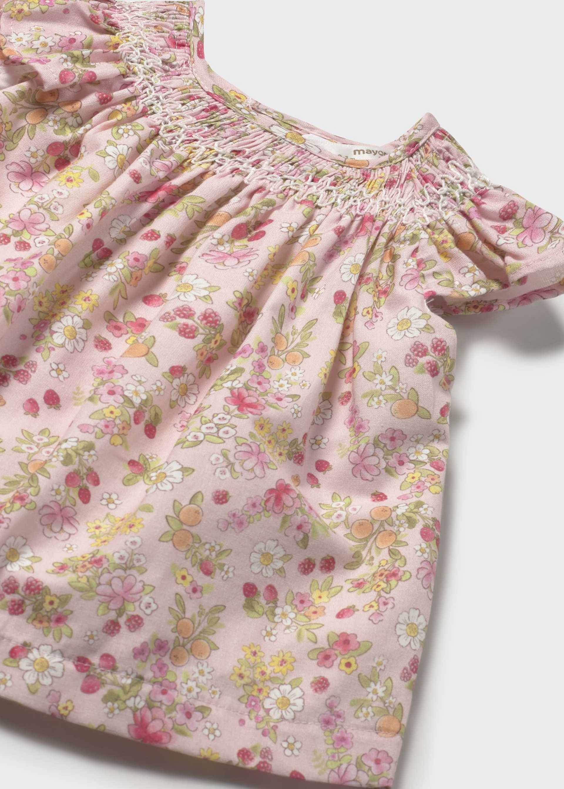 Newborn girl floral dress with nappy cover