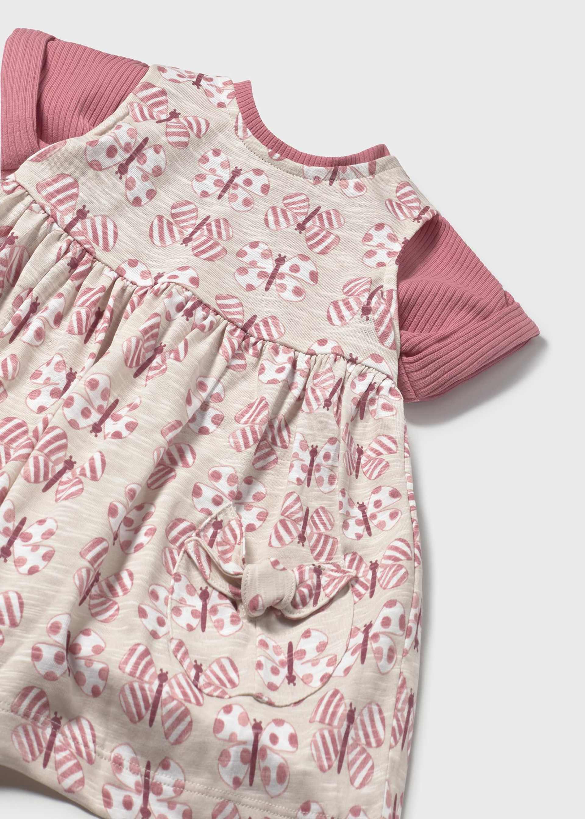 Baby print dress with top set Baby print dress with top set