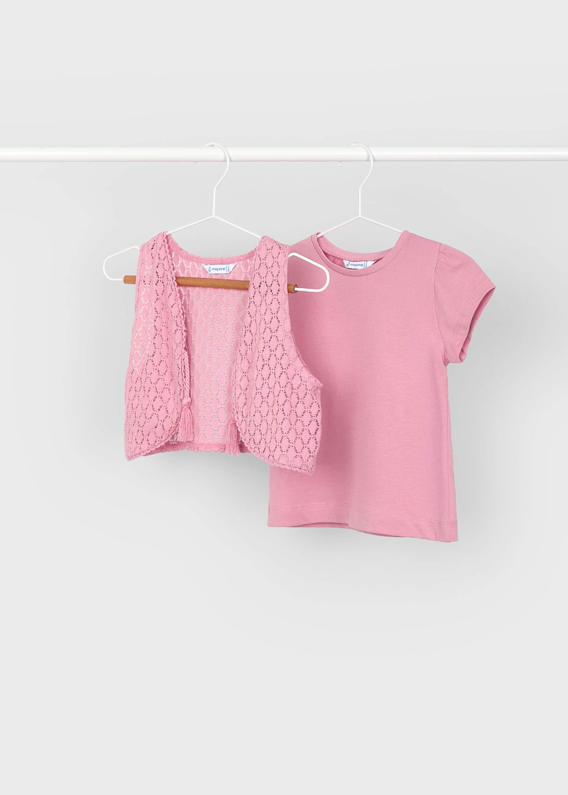 Girl t-shirt with waistcoat