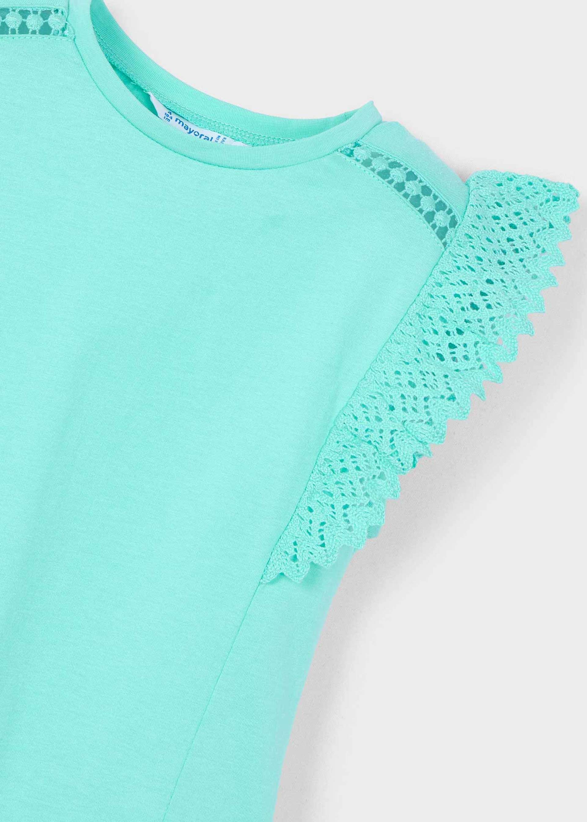 T-shirt avec détails en crochet fille