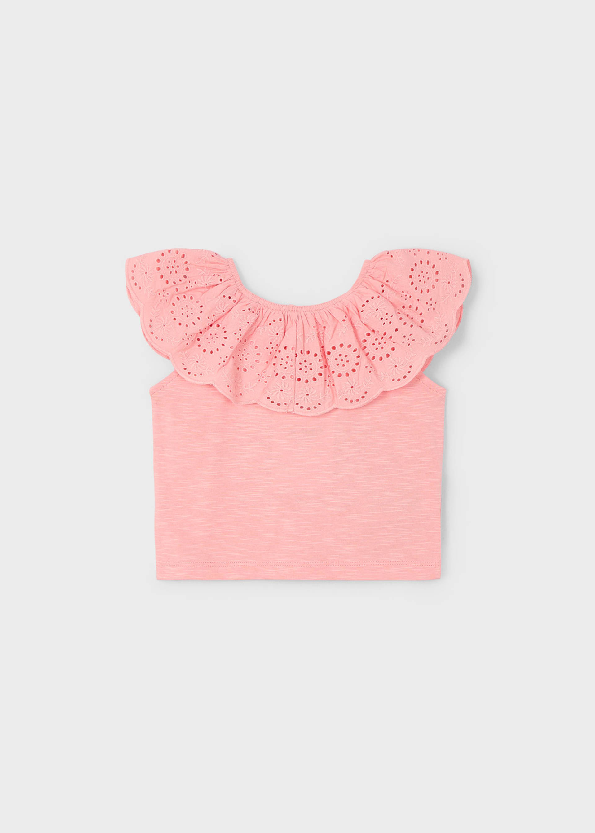 T-shirt à volants ajourés fille T-shirt à volants ajourés fille