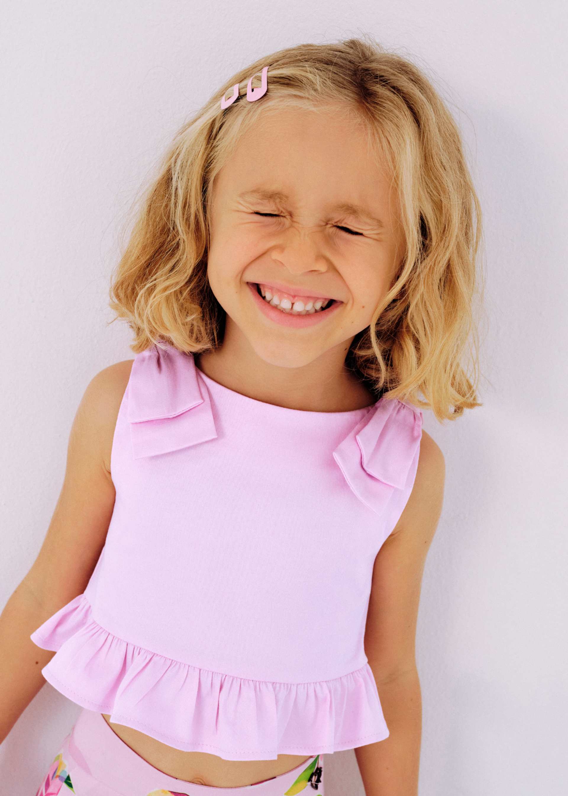 Top peplum lazo niña