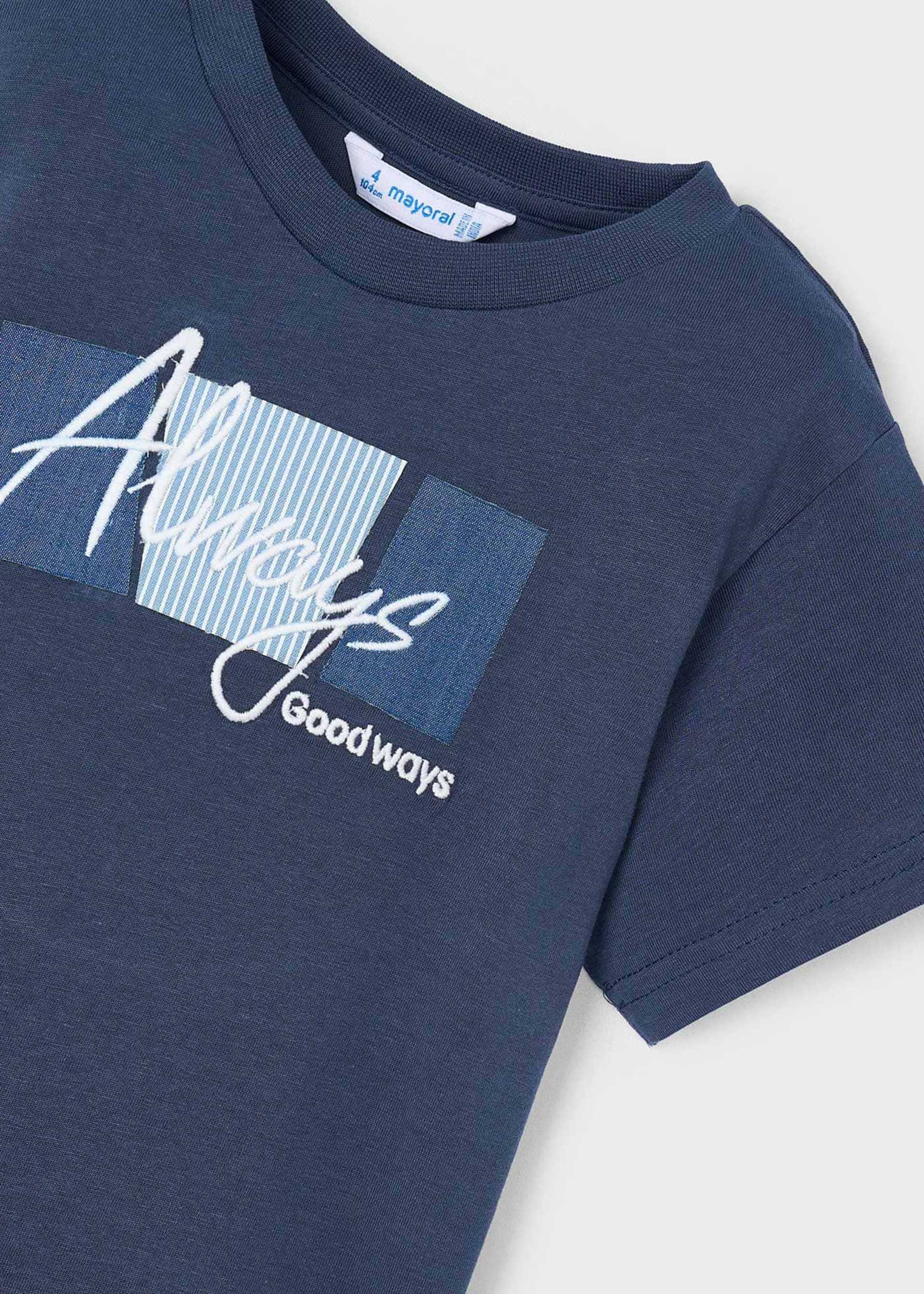 Boy applique text top Boy applique text top