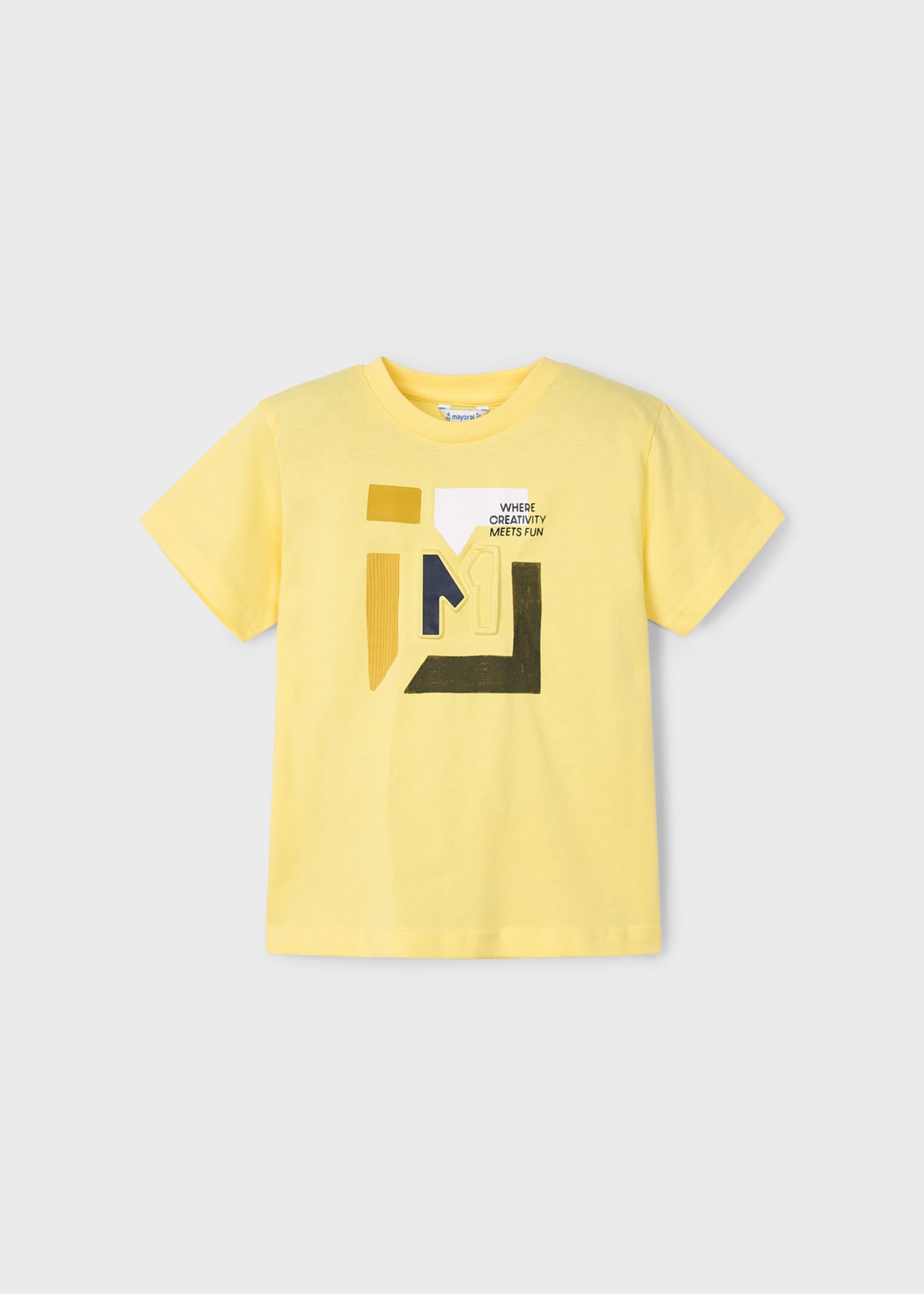 Playera letra relieve niño