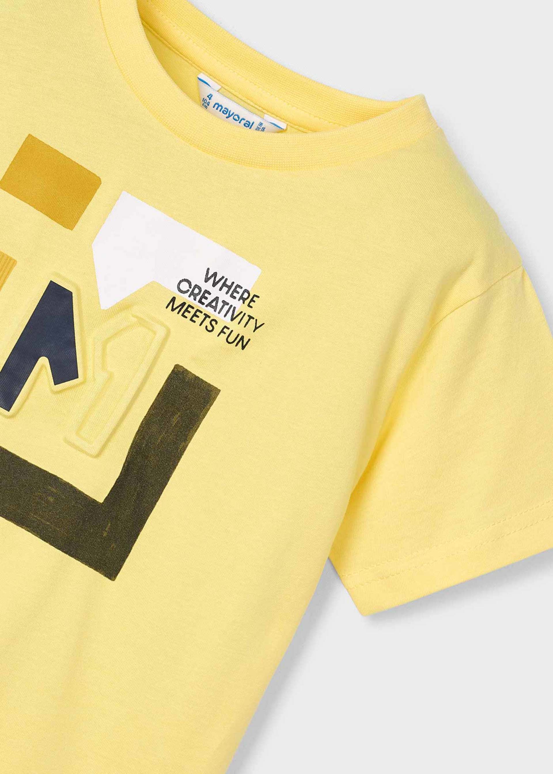 Boy embossed letter t-shirt