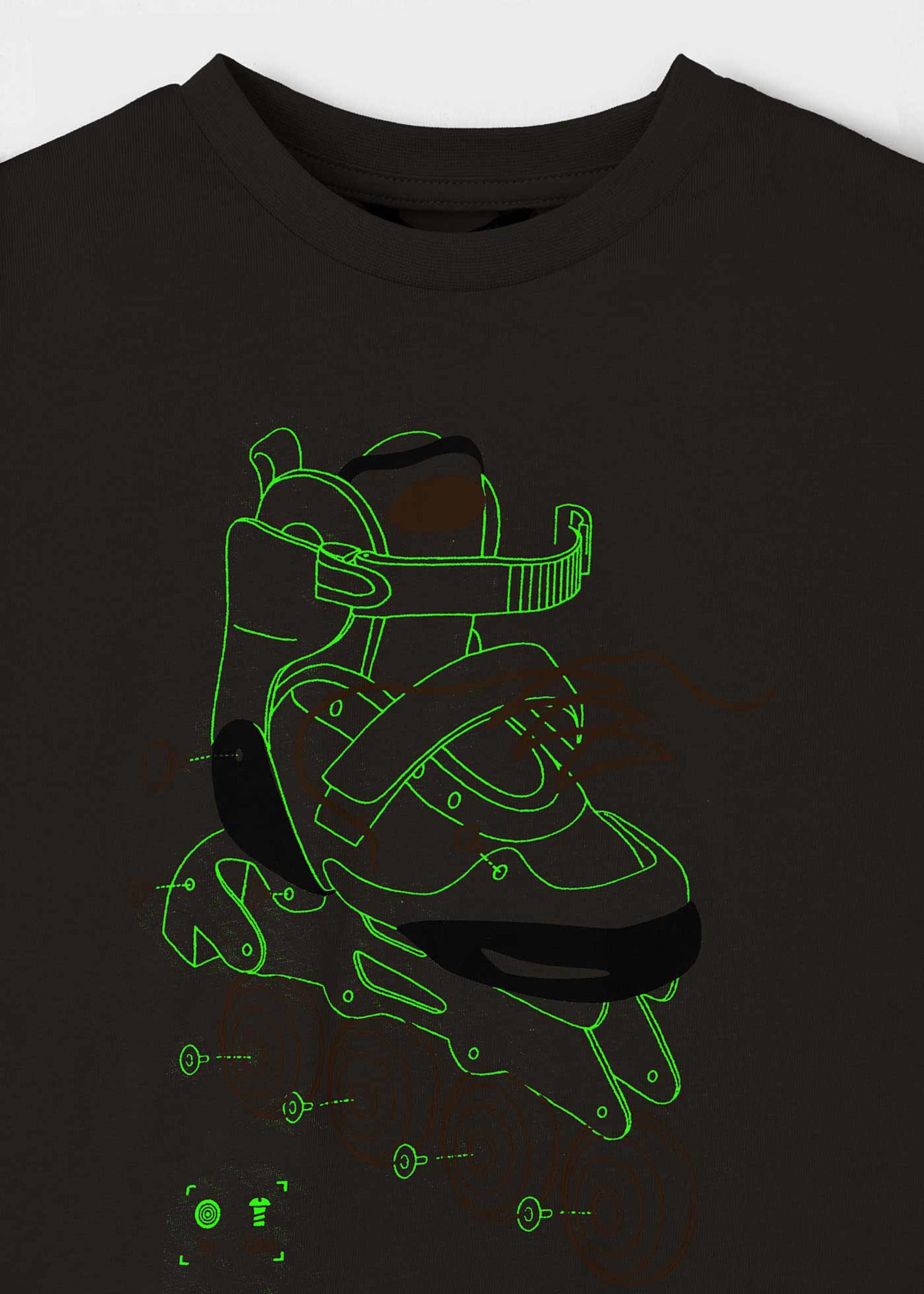 Boy glow in the dark roller skate t-shirt