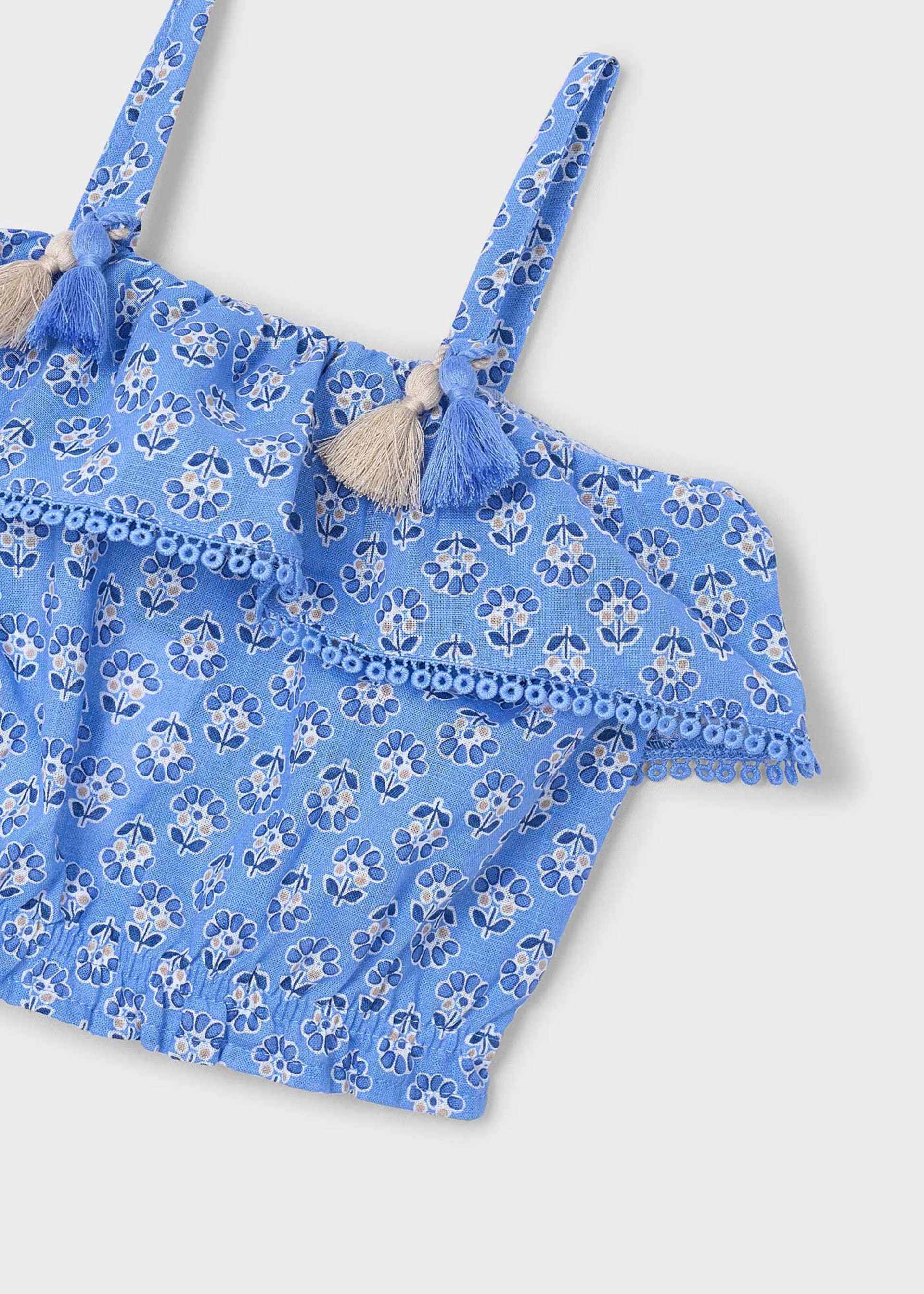 Πουκαμίσα σταμπωτή βολάν κορίτσι