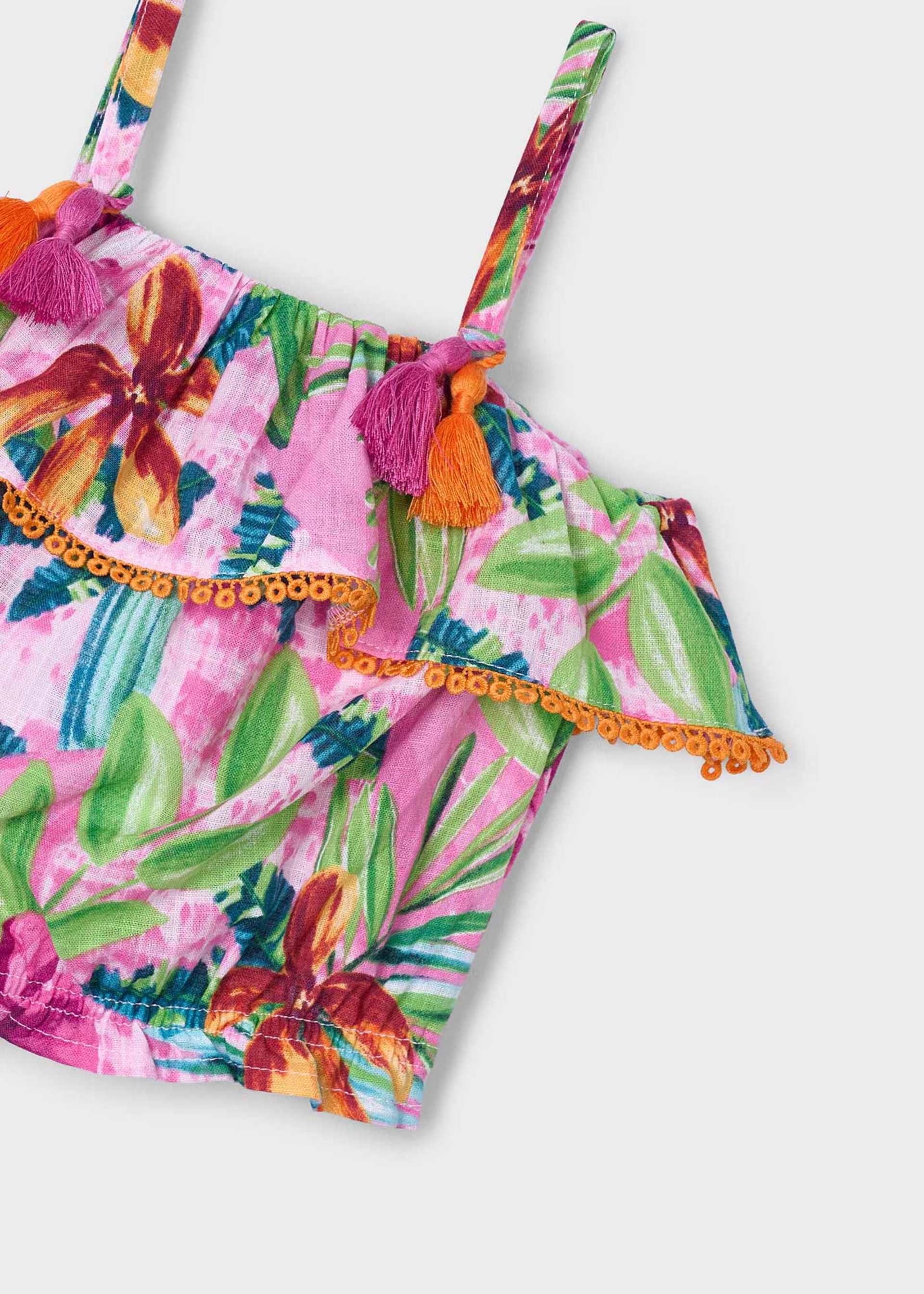 Πουκαμίσα σταμπωτή βολάν κορίτσι