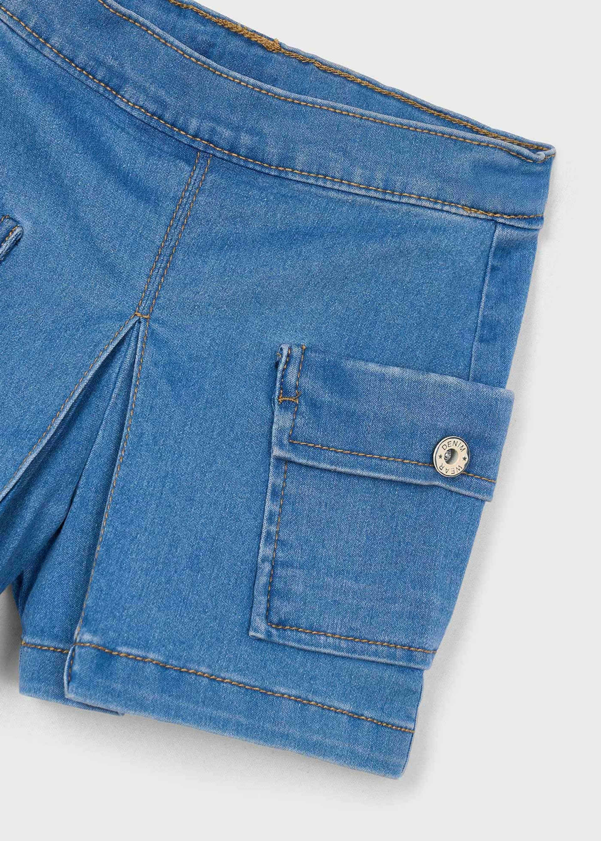 Pantalón corto vaquero cargo niña