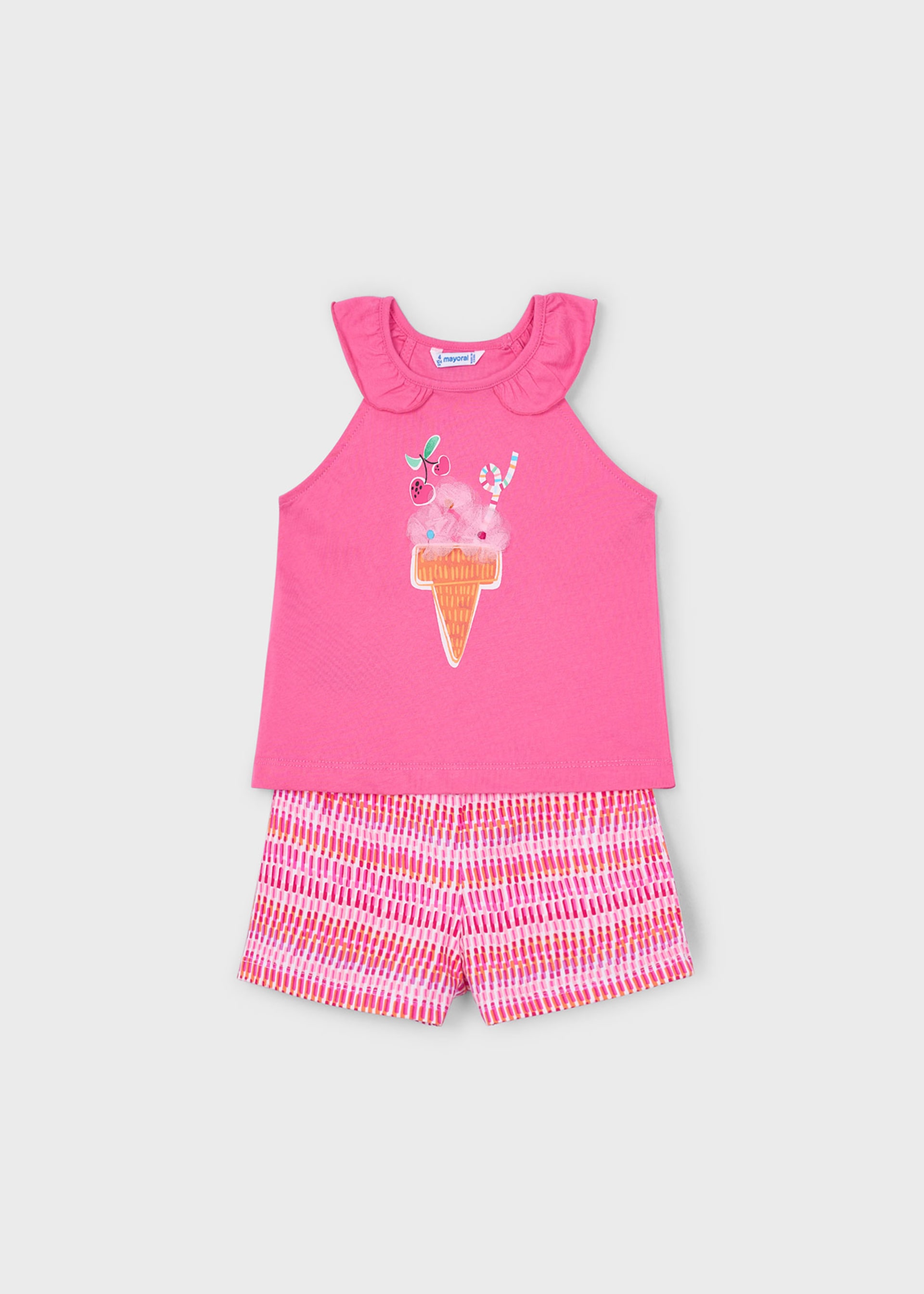 Conjunto short y playera helado niña Conjunto short y playera helado niña