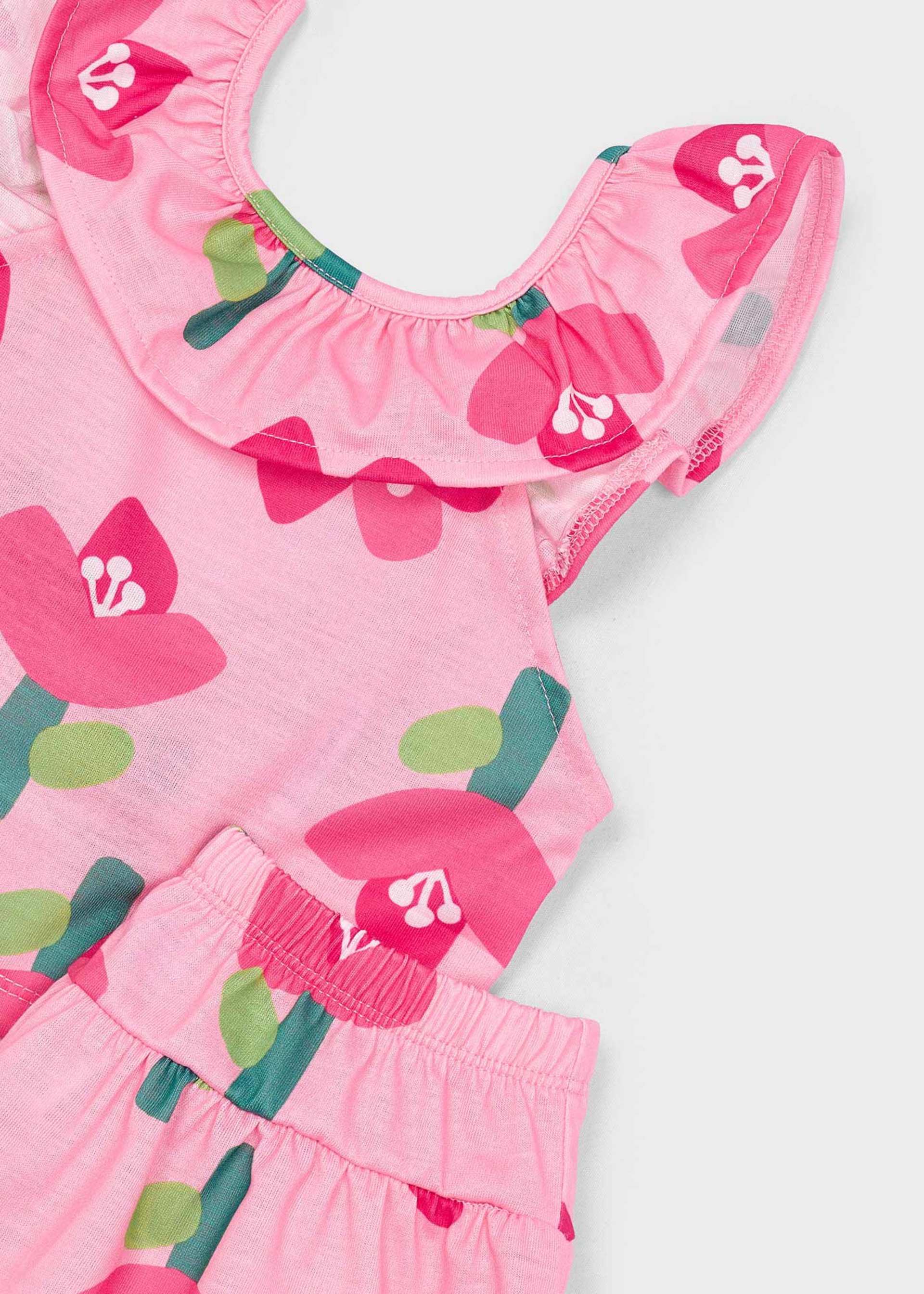Conjunto short y playera flores niña