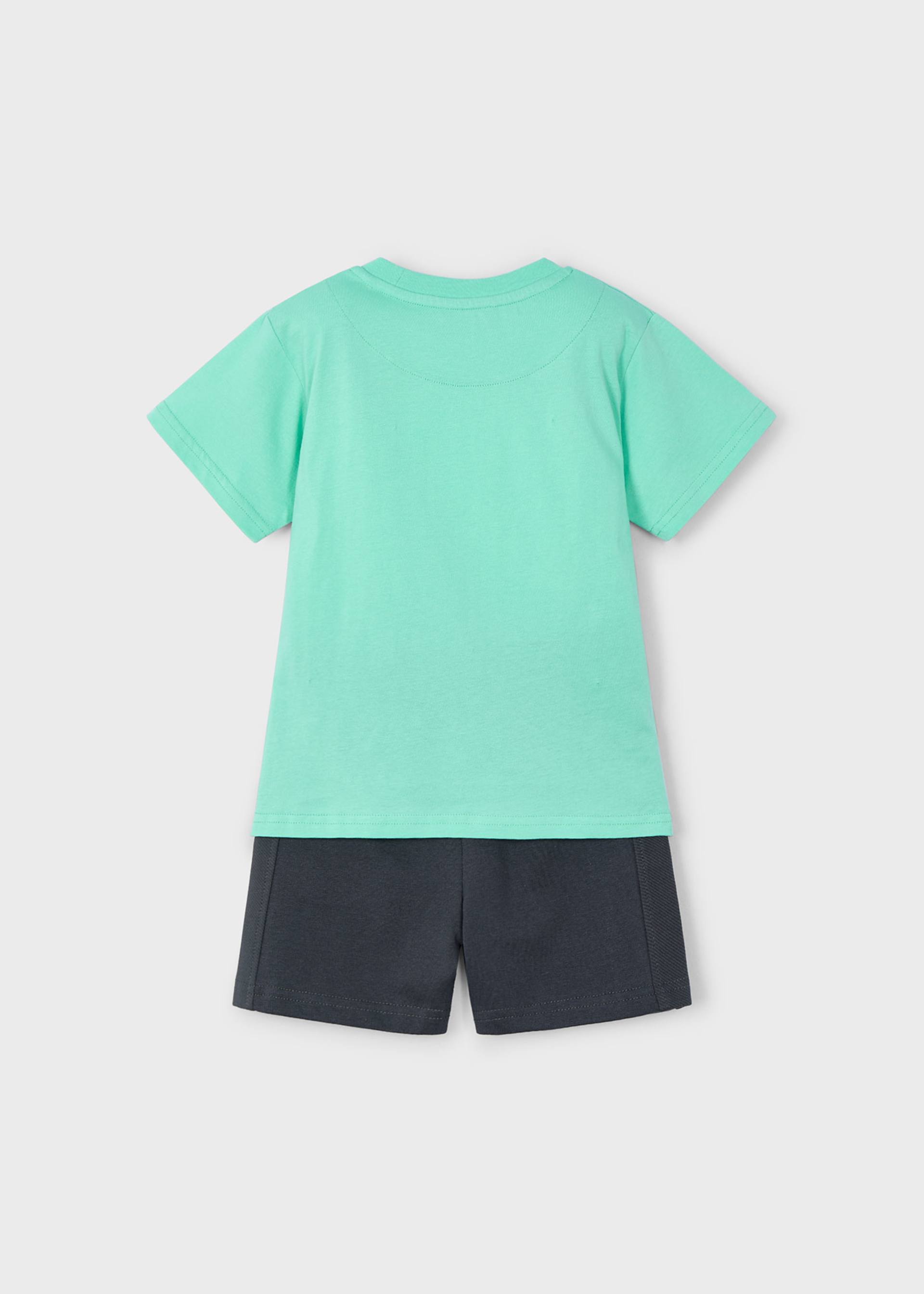 Conjunto bermuda y playera texto niño