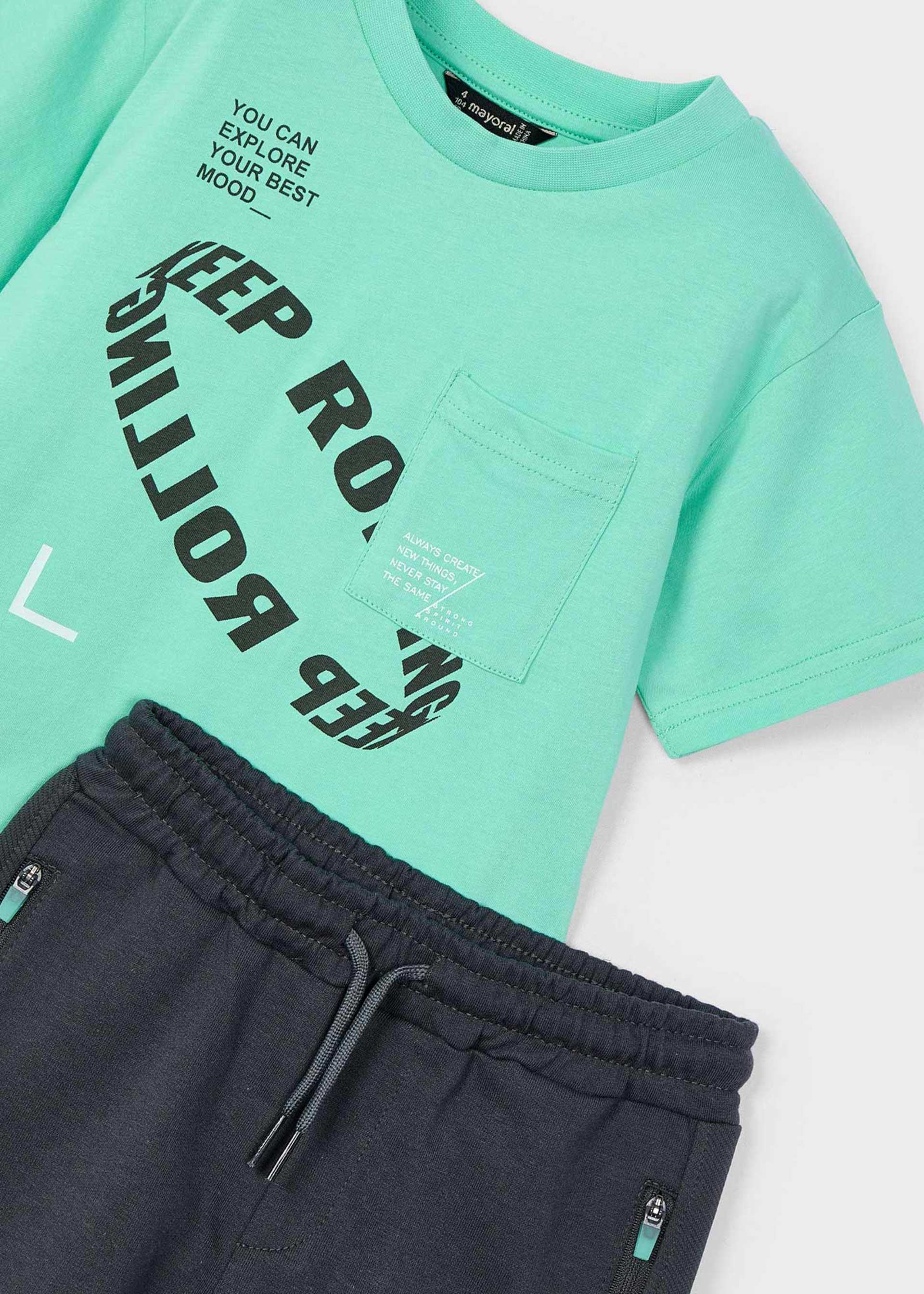 Boy Text T-Shirt and Shorts Set Boy Text T-Shirt and Shorts Set