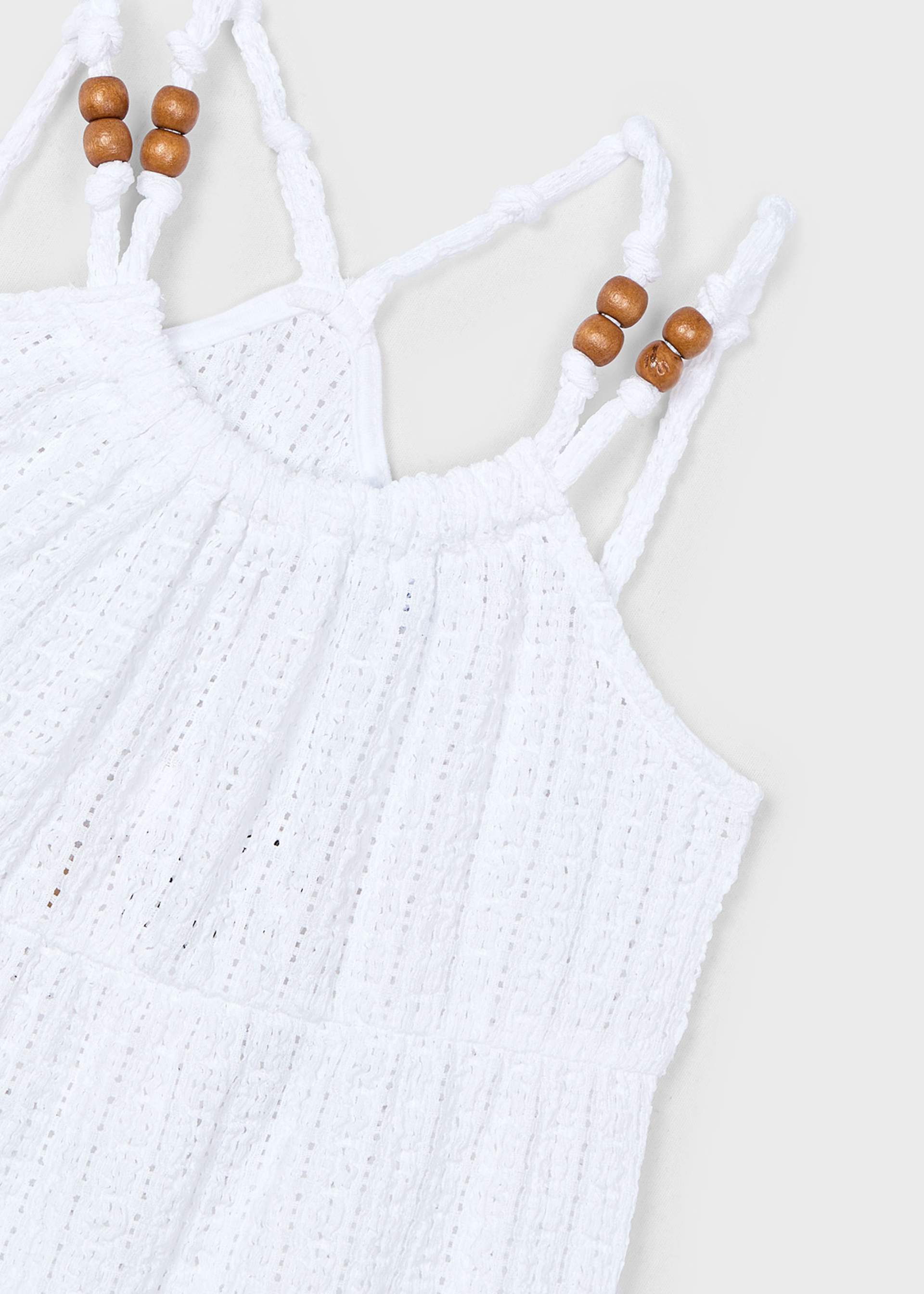 Robe ajourée avec perles fille