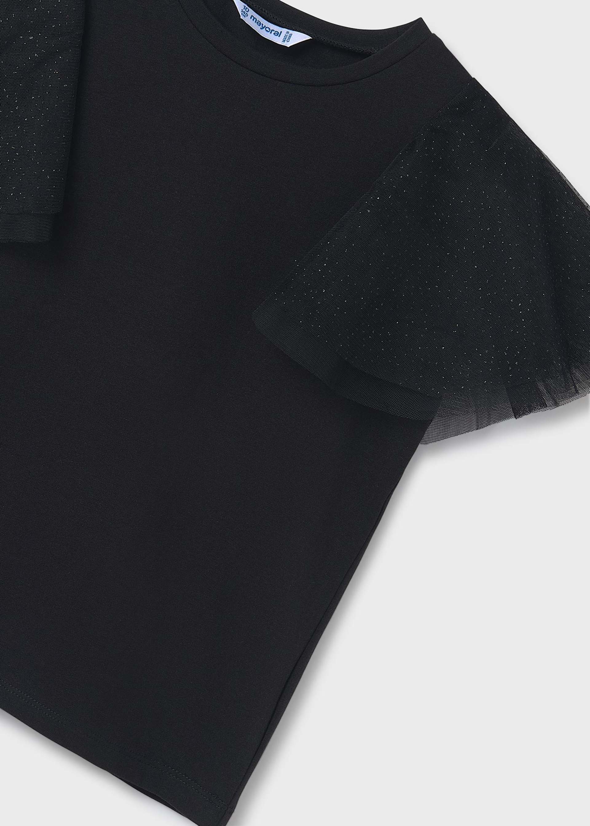 Girl T-Shirt with Tulle Ruffles