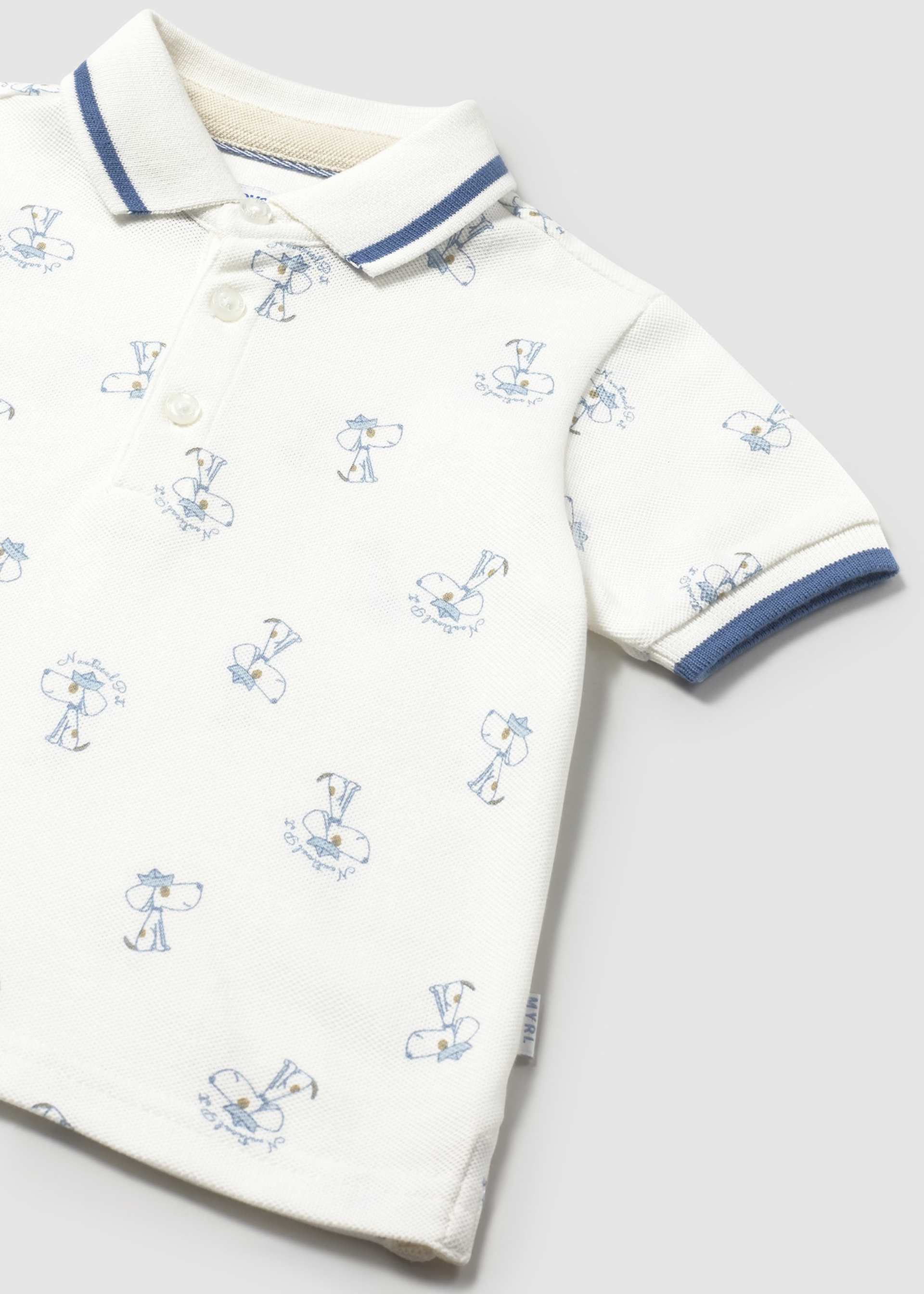 Baby microprint pique polo shirt