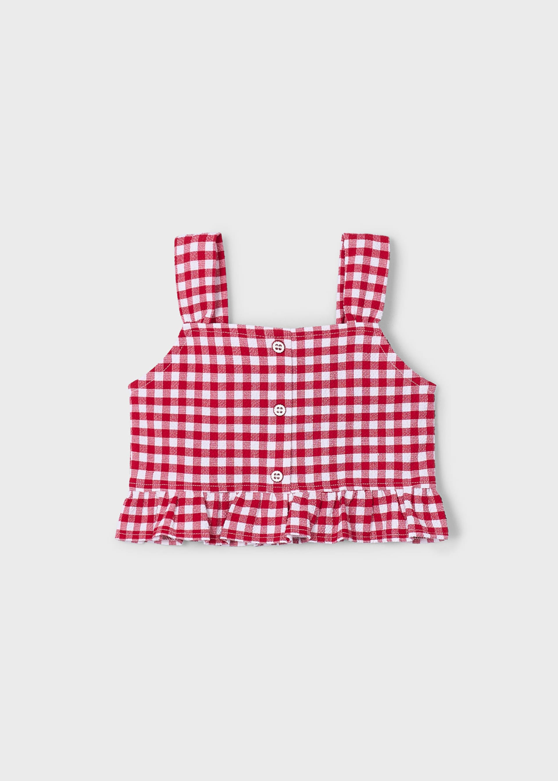Girl gingham strappy top