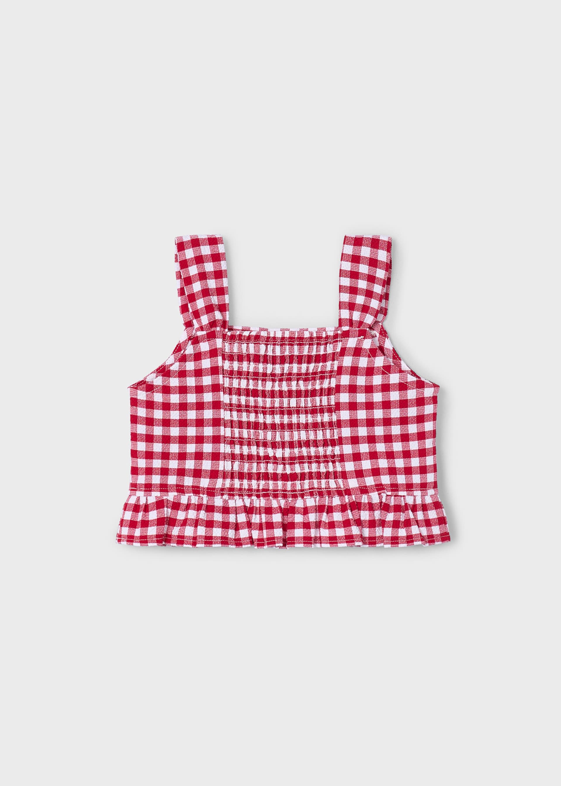 Girl gingham strappy top