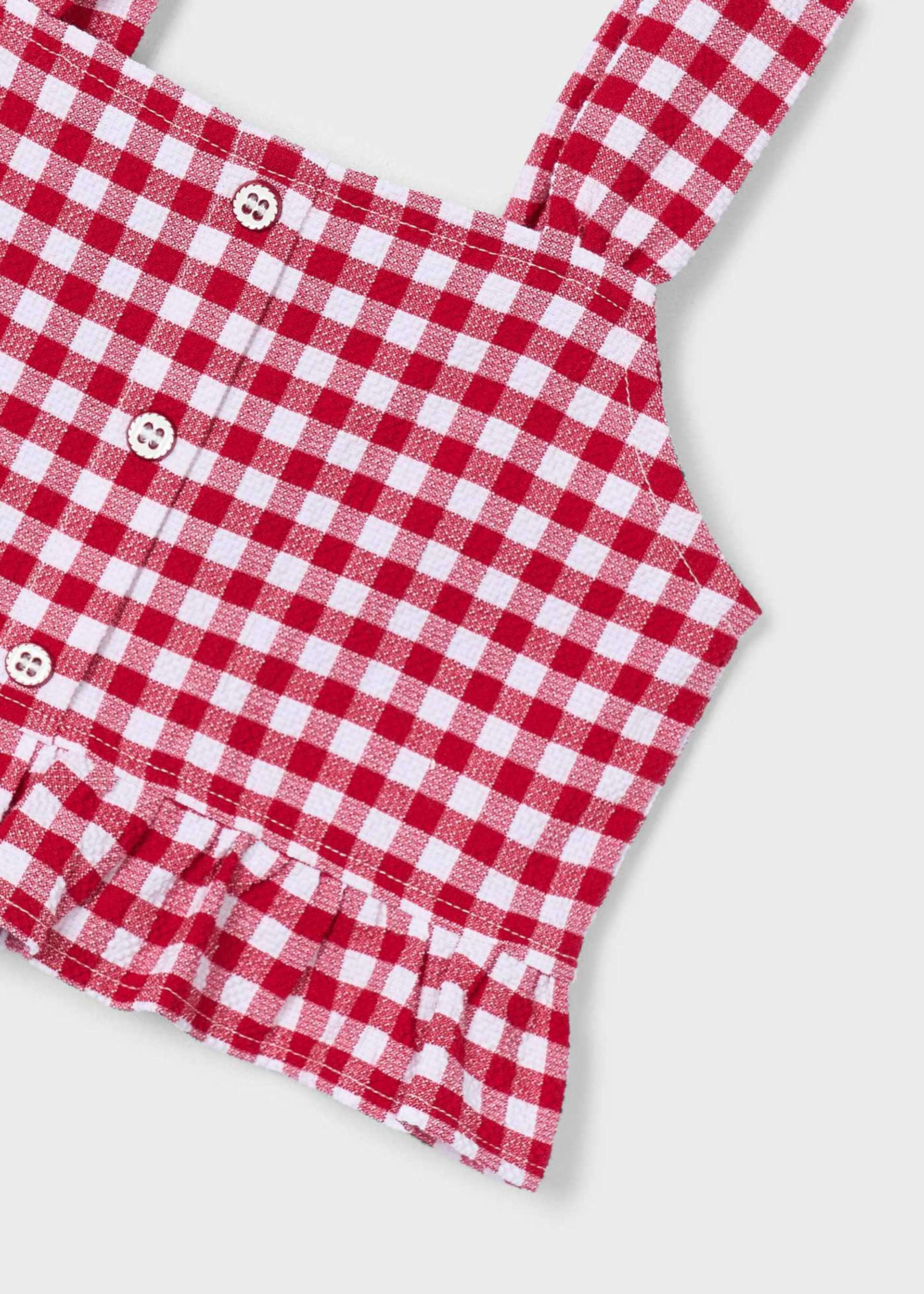 Girl gingham strappy top