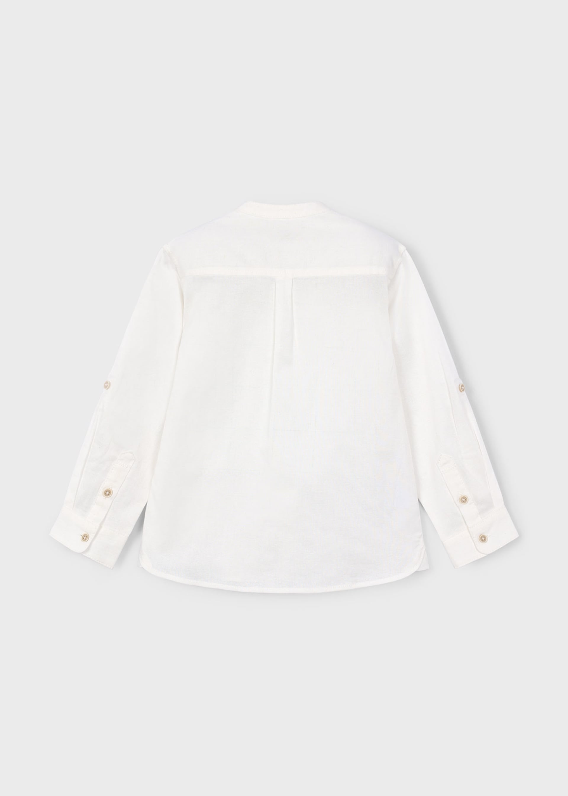 Boy mao collar linen shirt