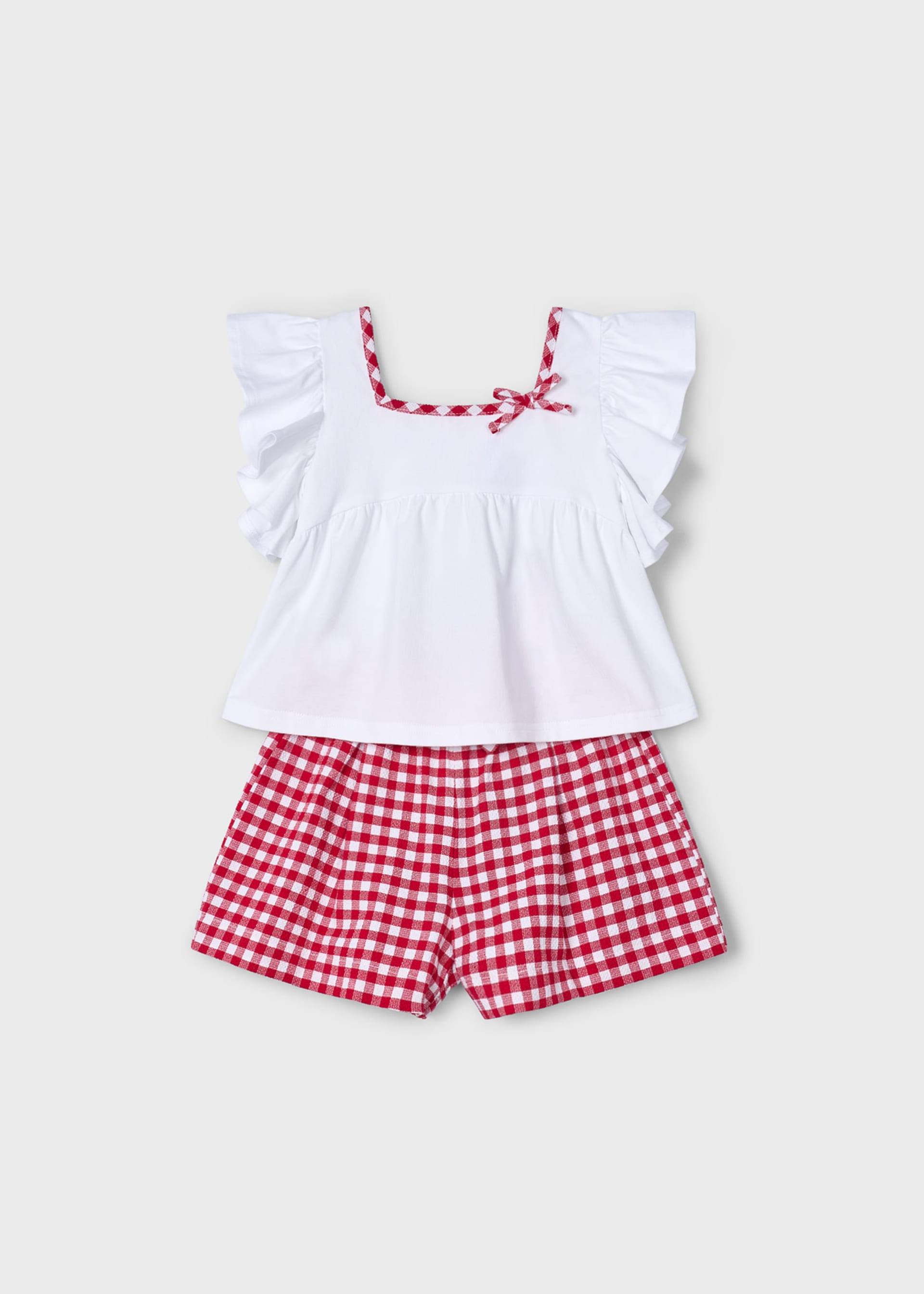 Girl top and gingham shorts set