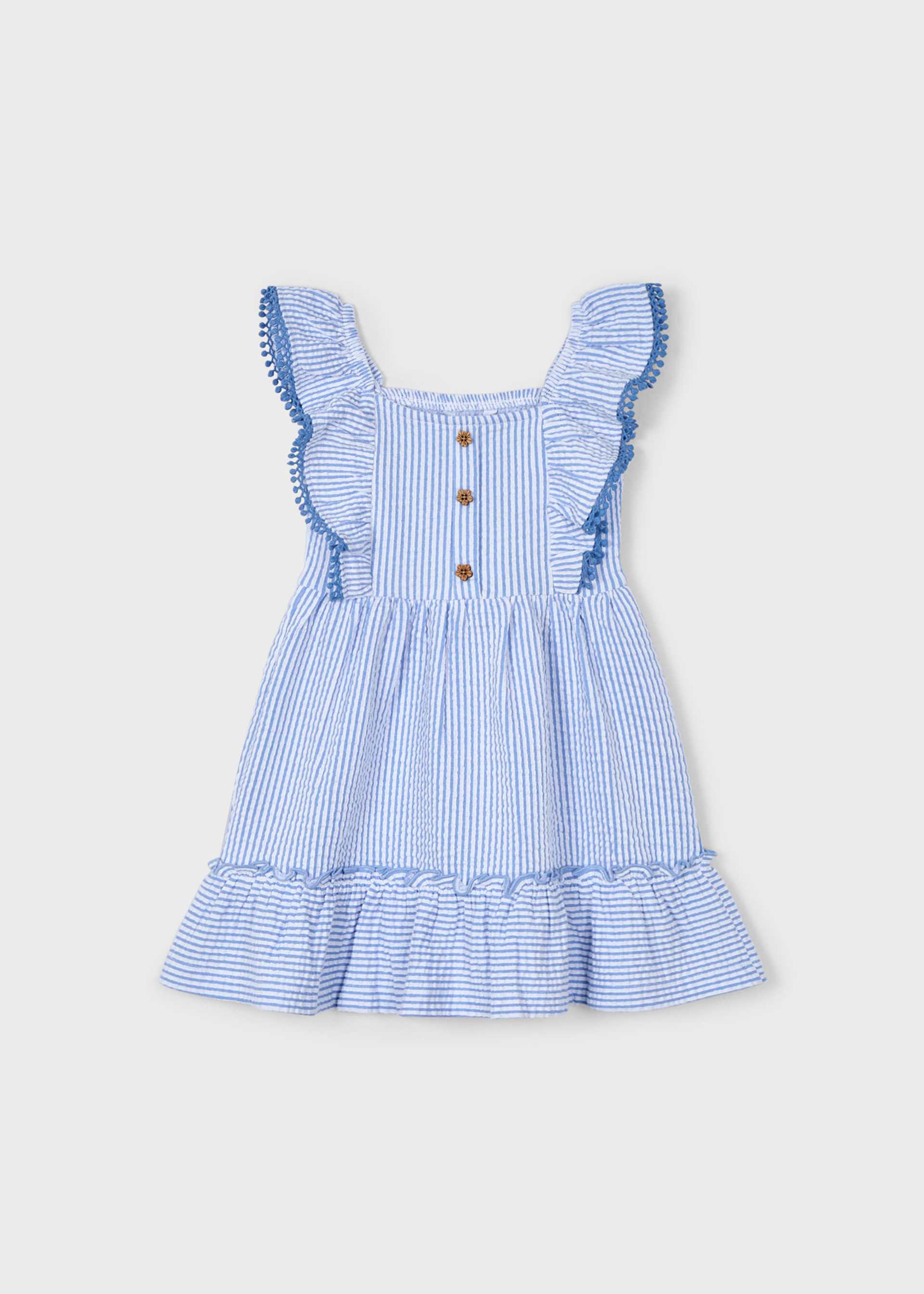Vestido riscas malha menina