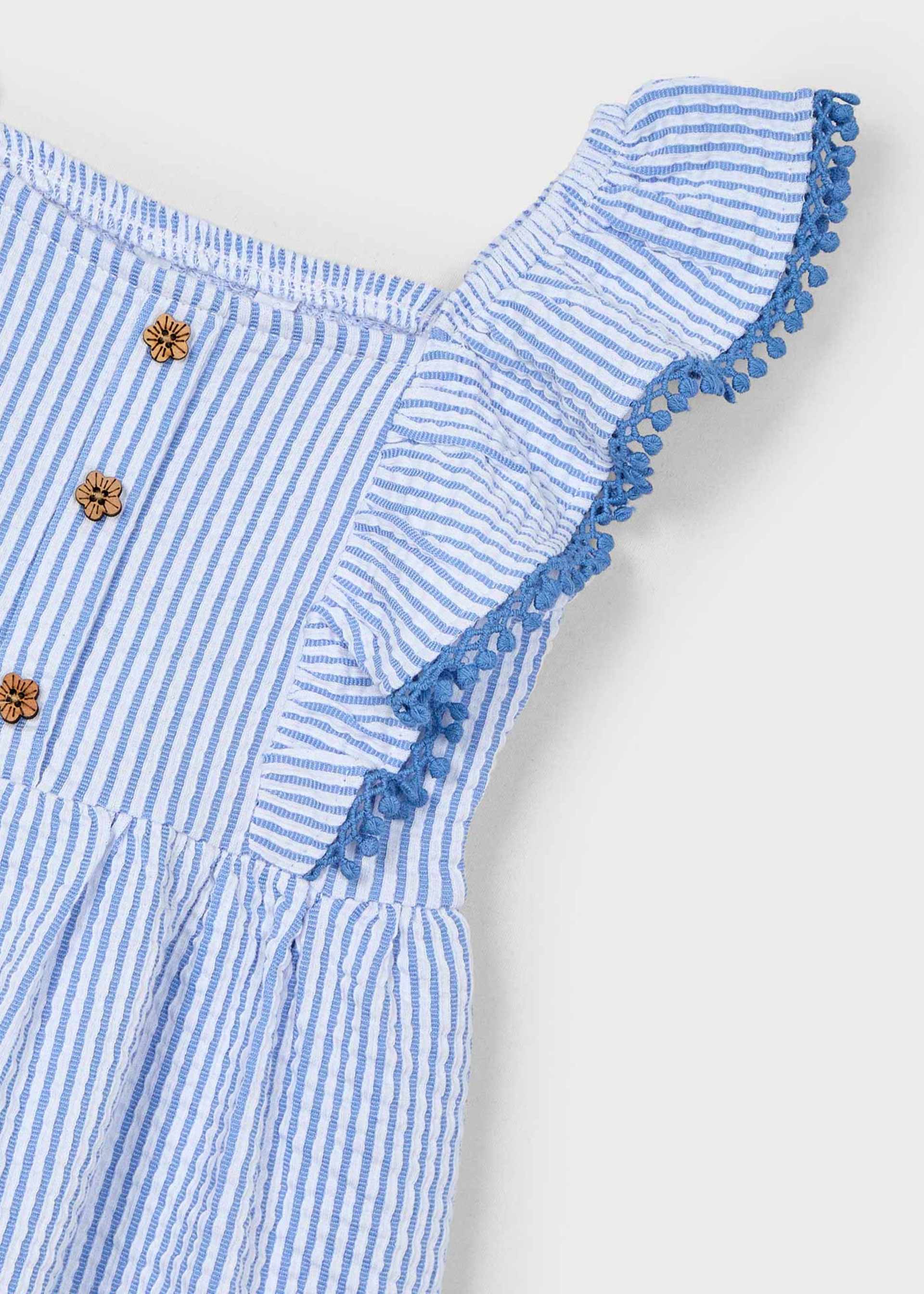 Vestido riscas malha menina