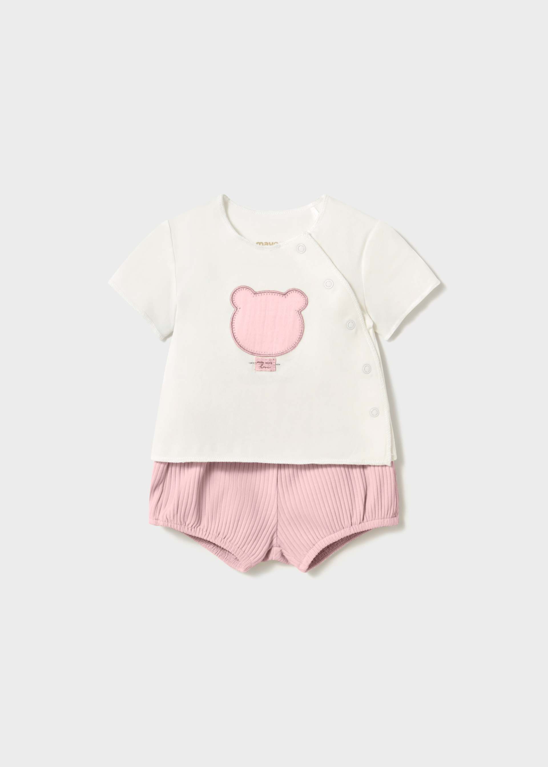 Completo pantaloncino e maglietta orsetto neonata