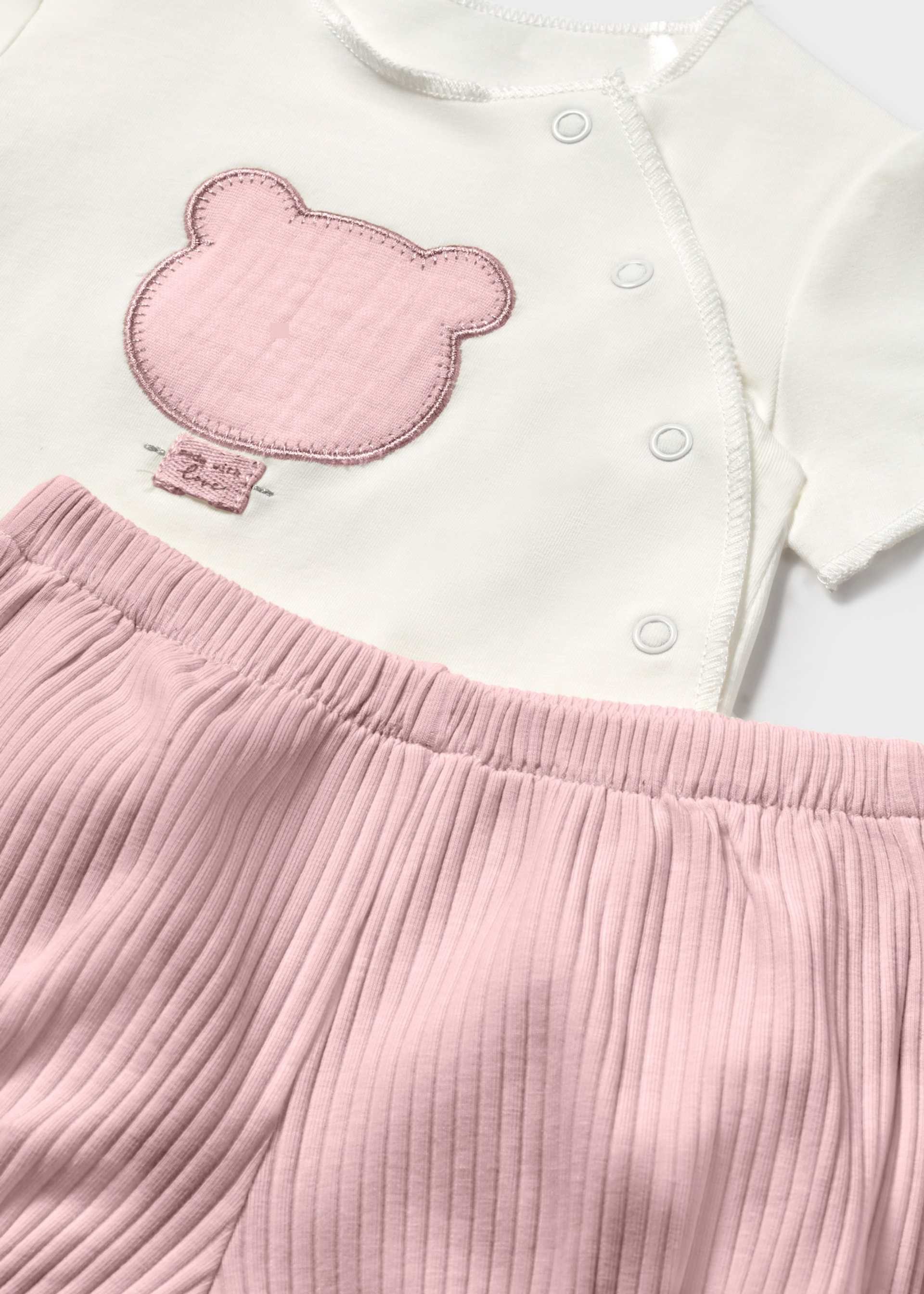 Completo pantaloncino e maglietta orsetto neonata