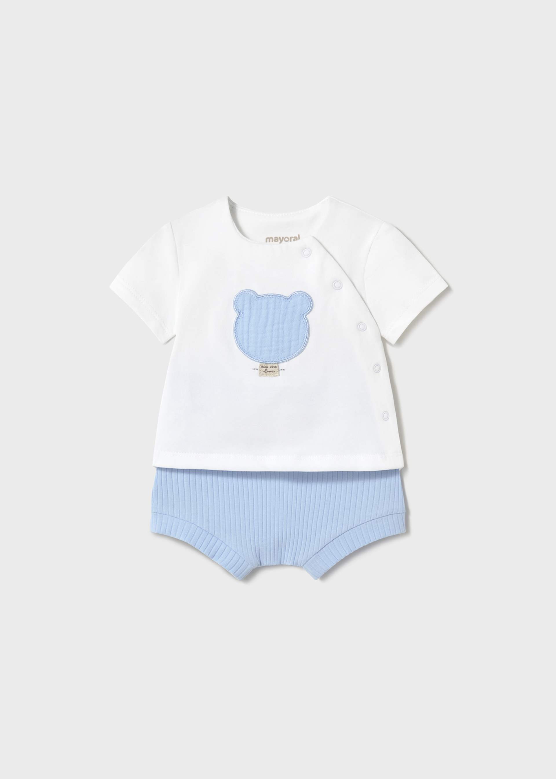 Newborn girl shorts and teddy top set