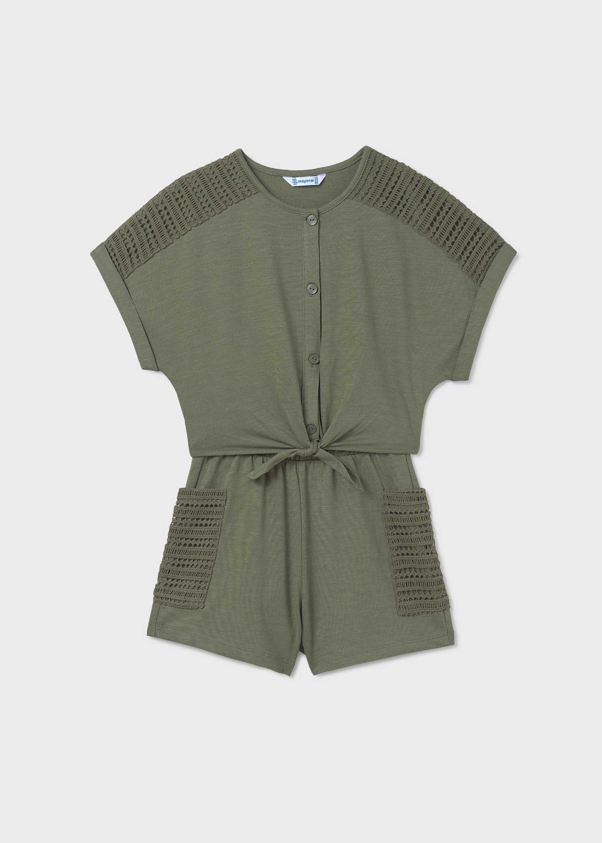 Set short si tricou cu nod fata Set short si tricou cu nod fata