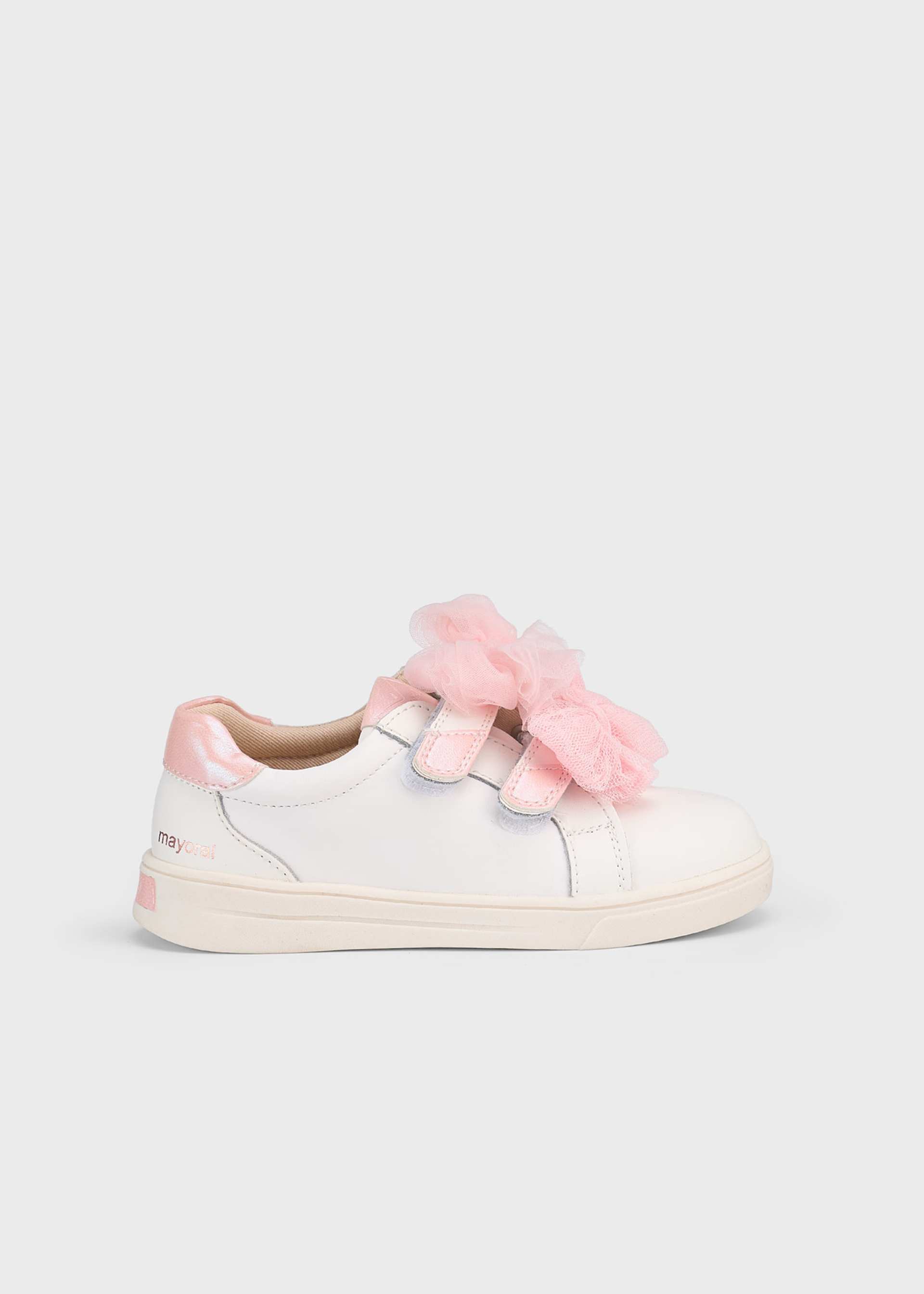 Scarpe sportive fiocchi pelle bambina